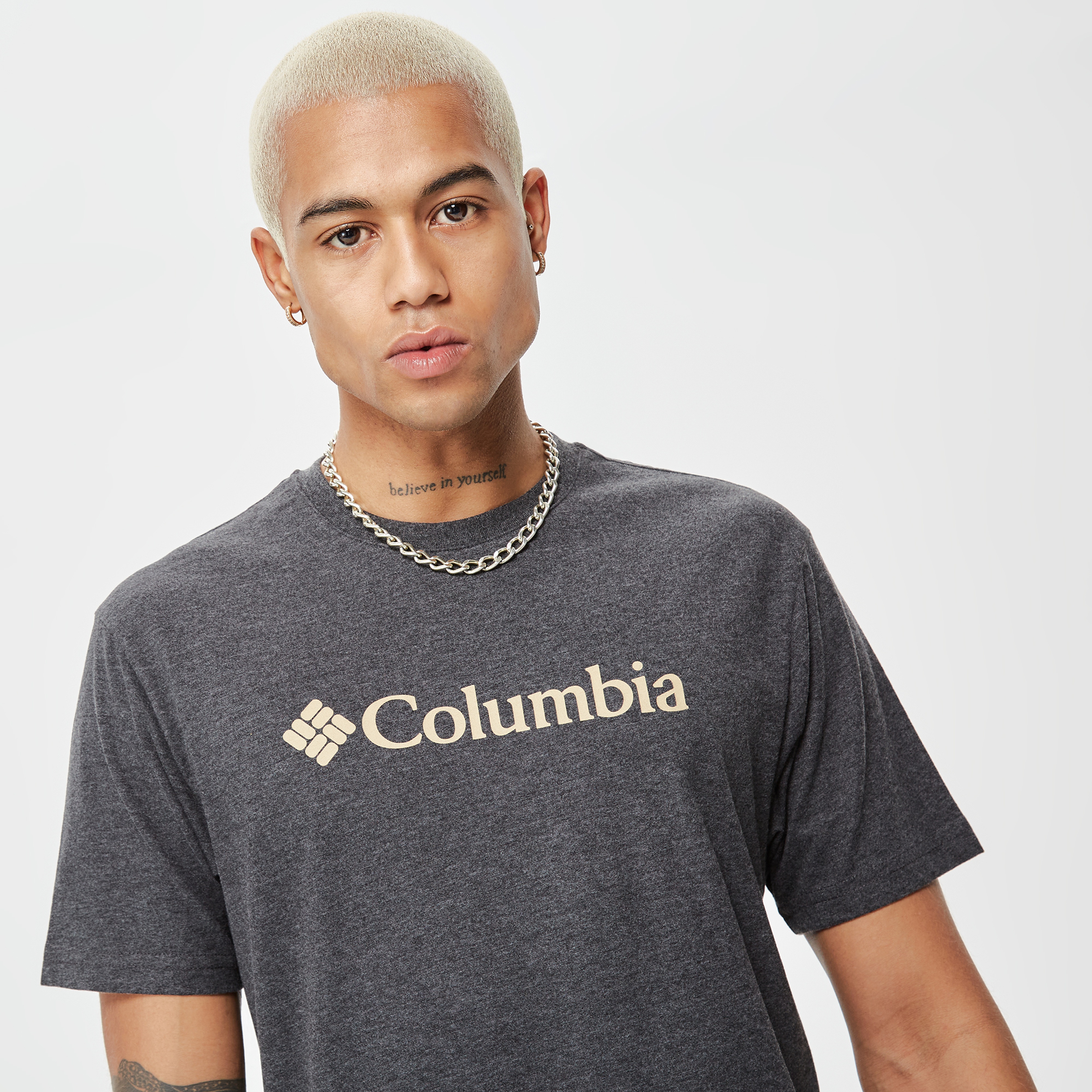 Columbia CSC Basic Logo Brushed Erkek Kısa Kollu Gri T-Shirt