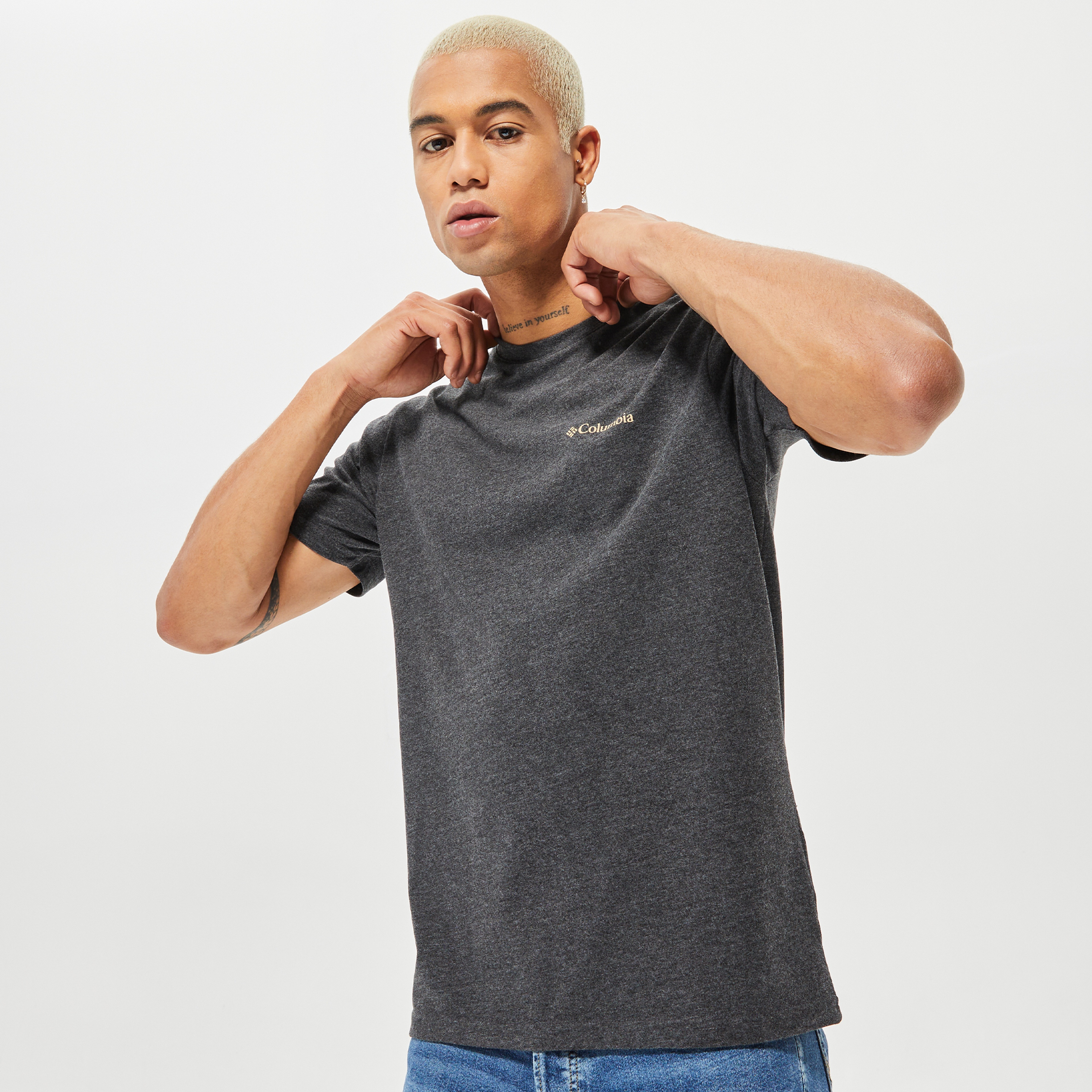 Columbia CSC Basic Logo Brushed Erkek Kısa Kollu Gri T-Shirt