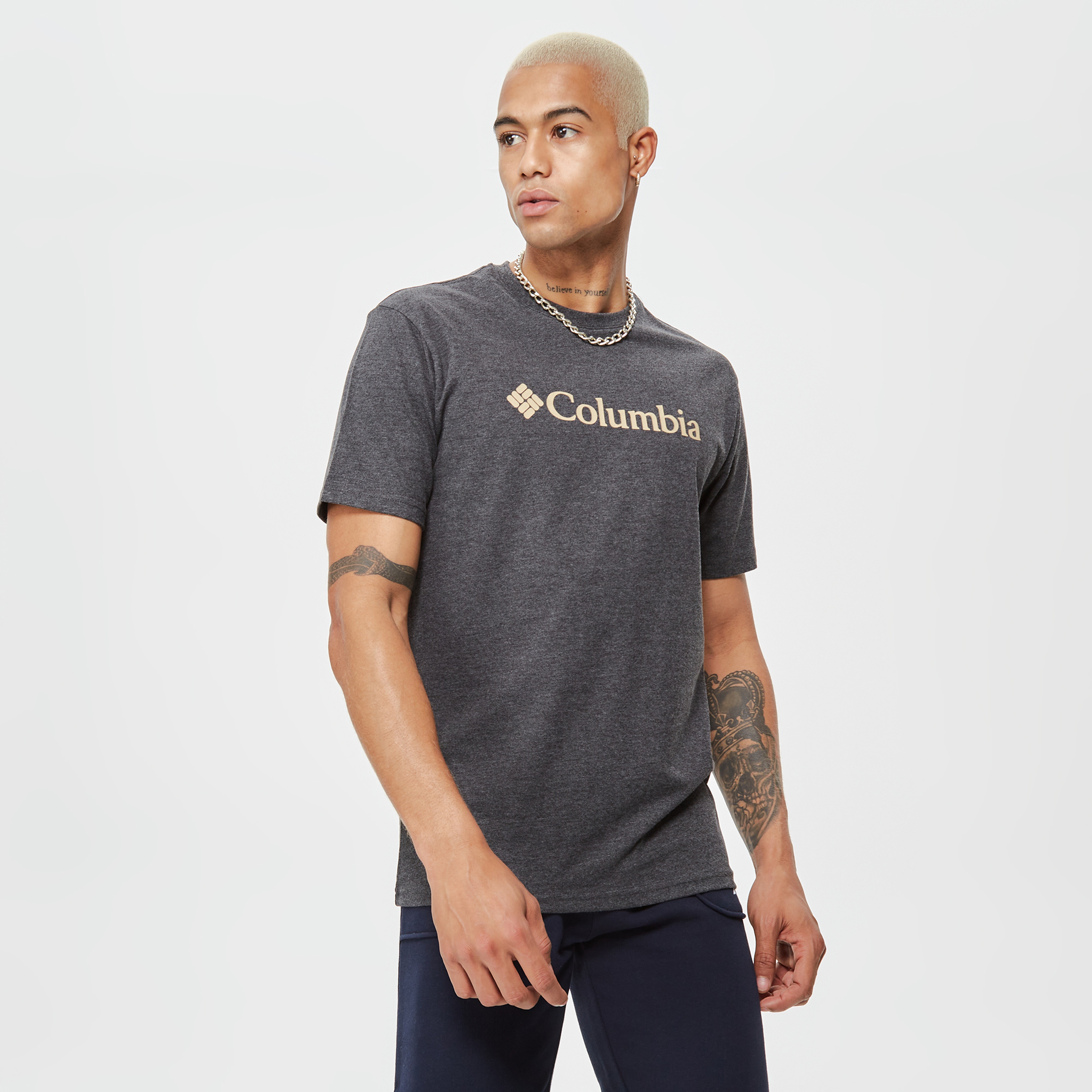 Columbia CSC Basic Logo Brushed Erkek Kısa Kollu Gri T-Shirt