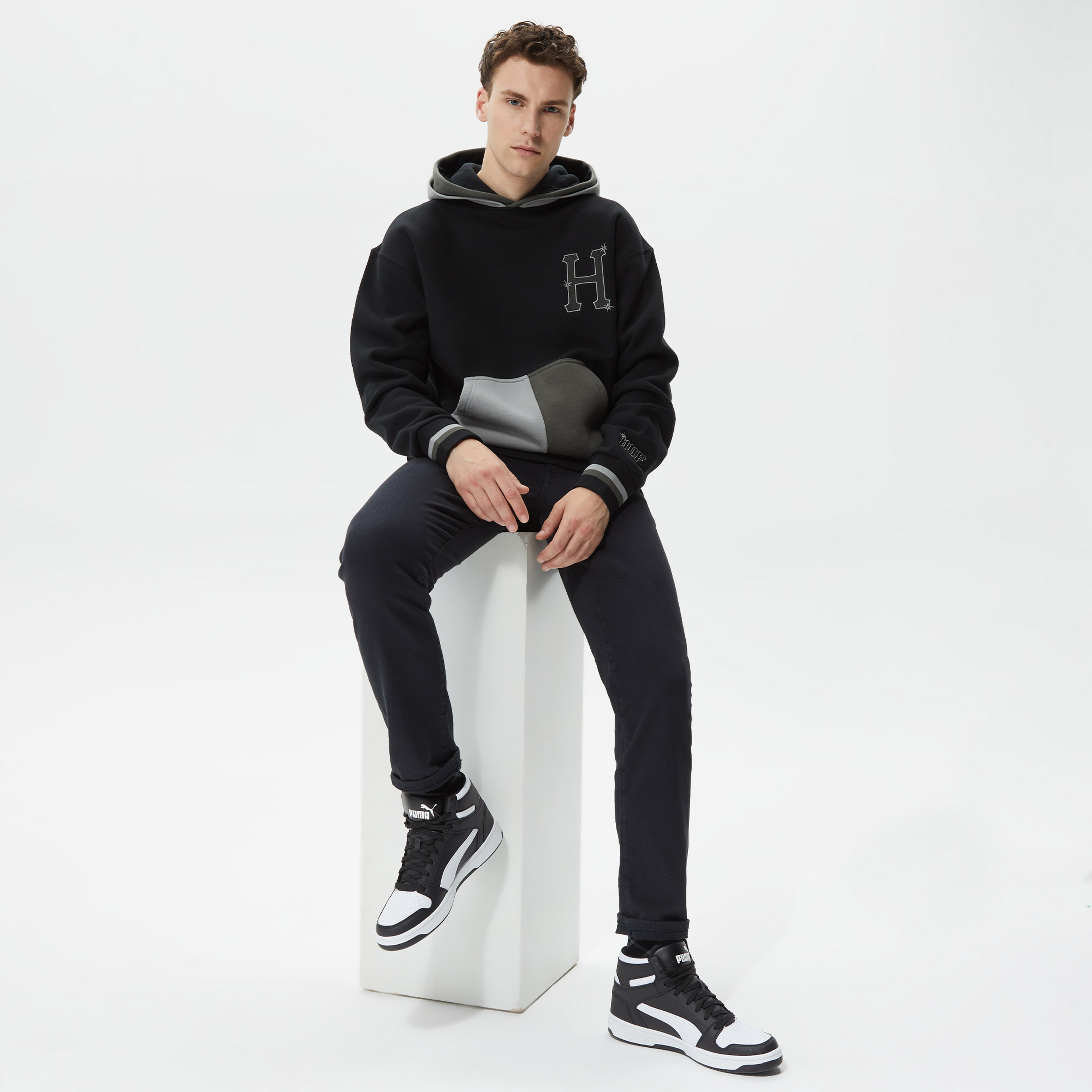 Huf Sideline Erkek Siyah Hoodie