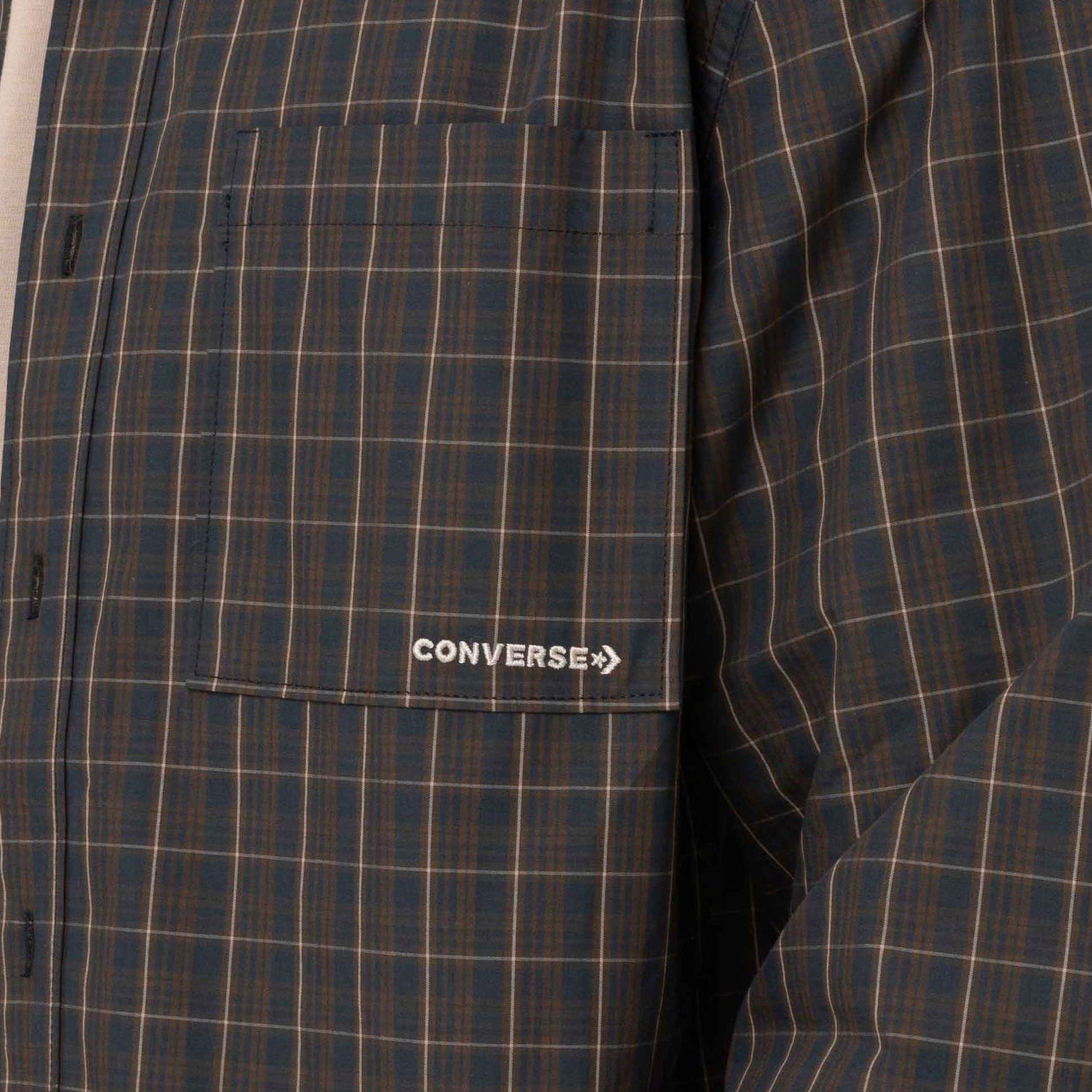 Converse Basic Plaid Woven Erkek Siyah Gömlek