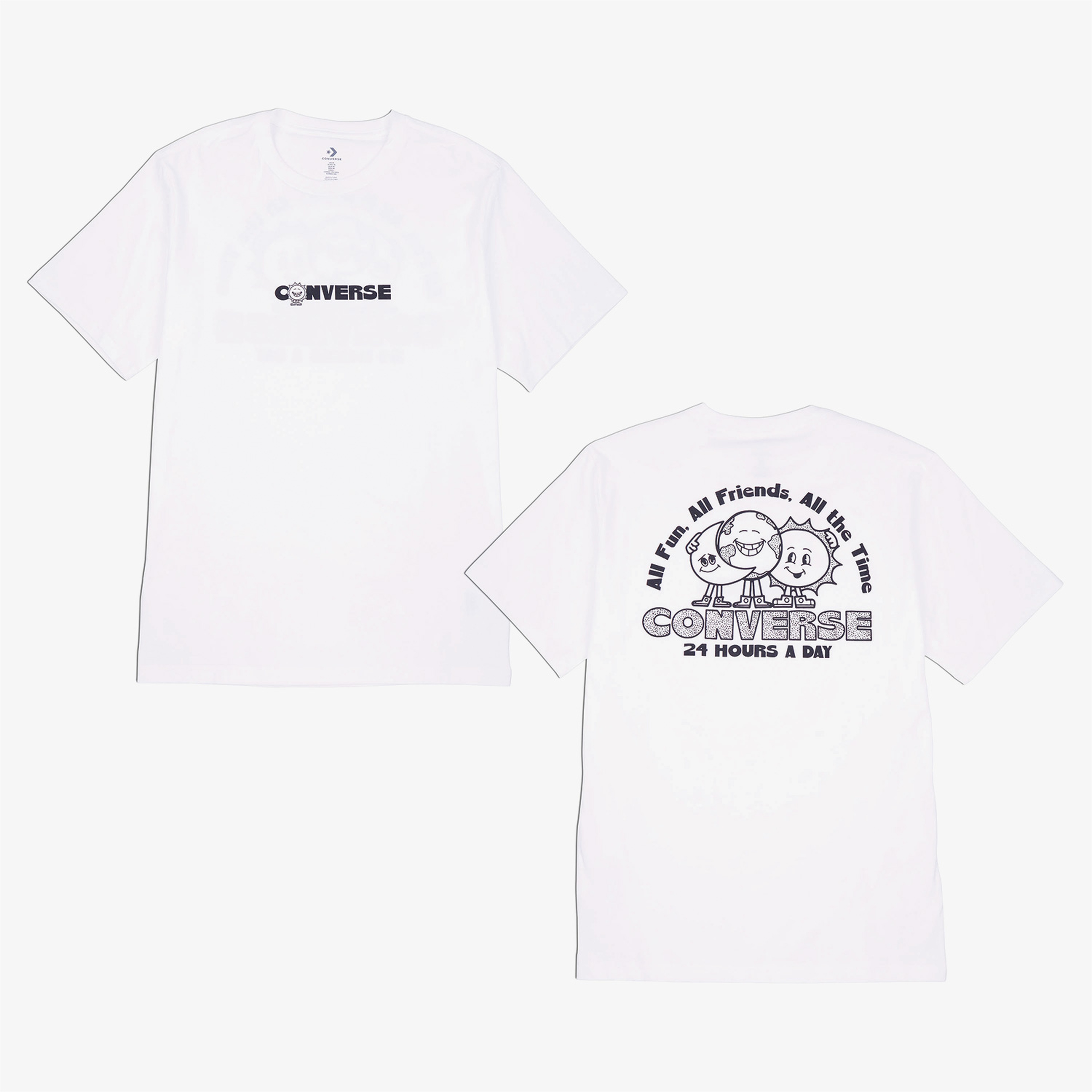 Converse Earth Moon Sun Graphic Erkek Beyaz T-Shirt