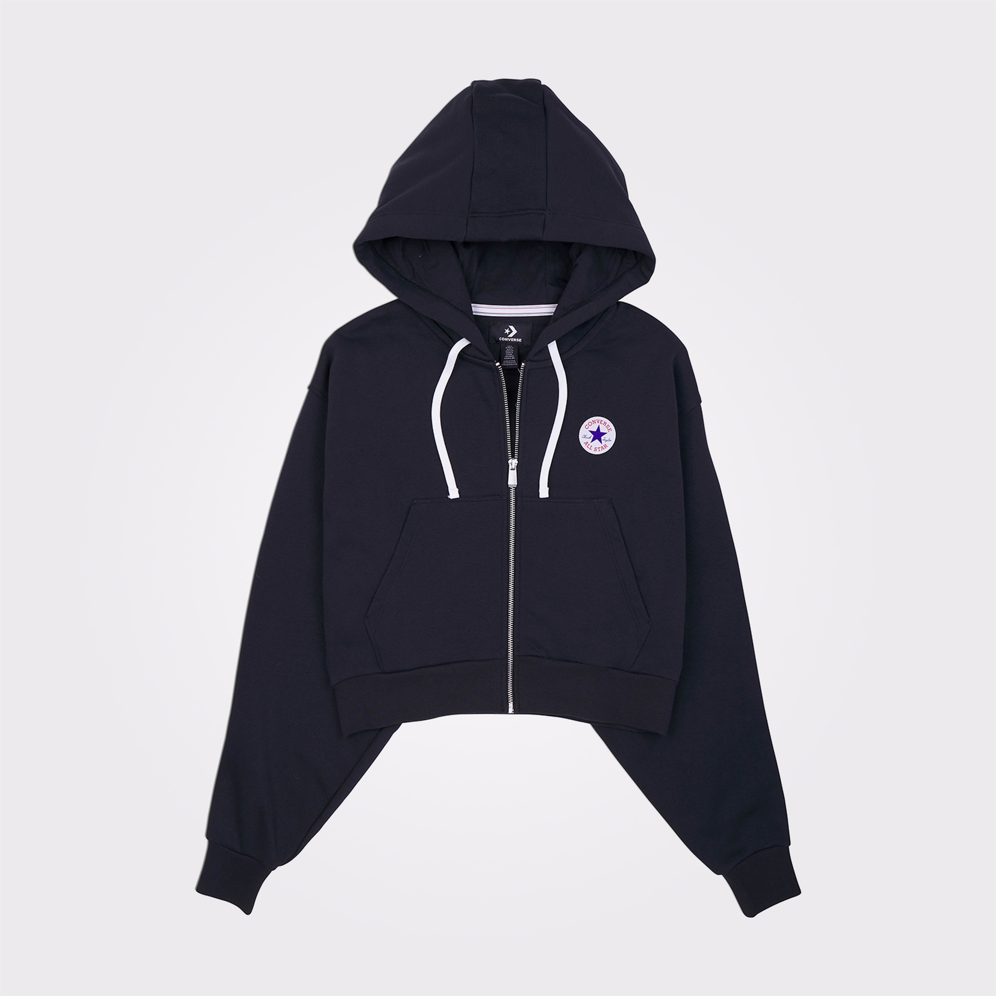 Converse Retro Chuck Taylor Full-Zip Kadın Siyah Hoodie
