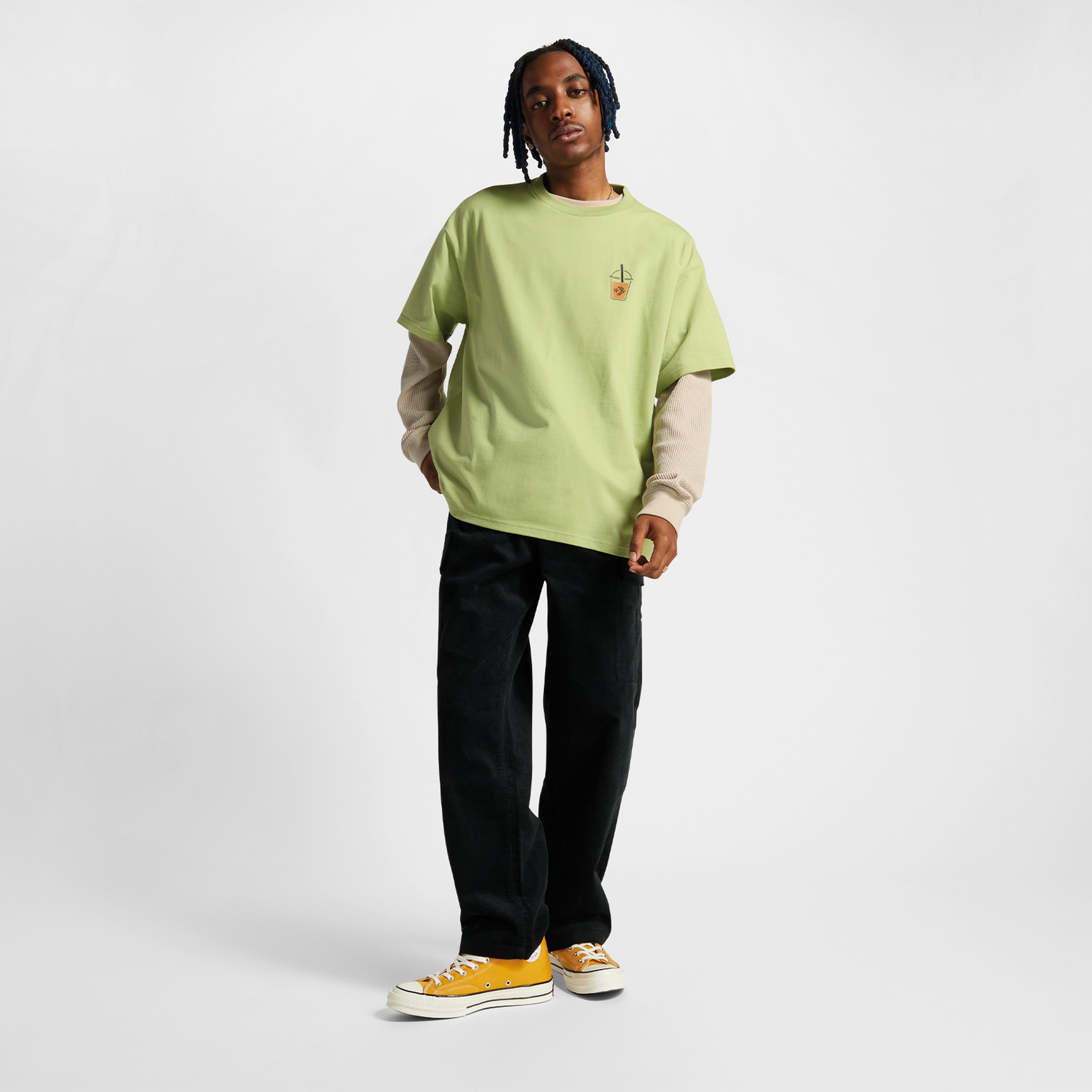 Converse Tea Graphic Loose Fit Erkek Yeşil T-Shirt