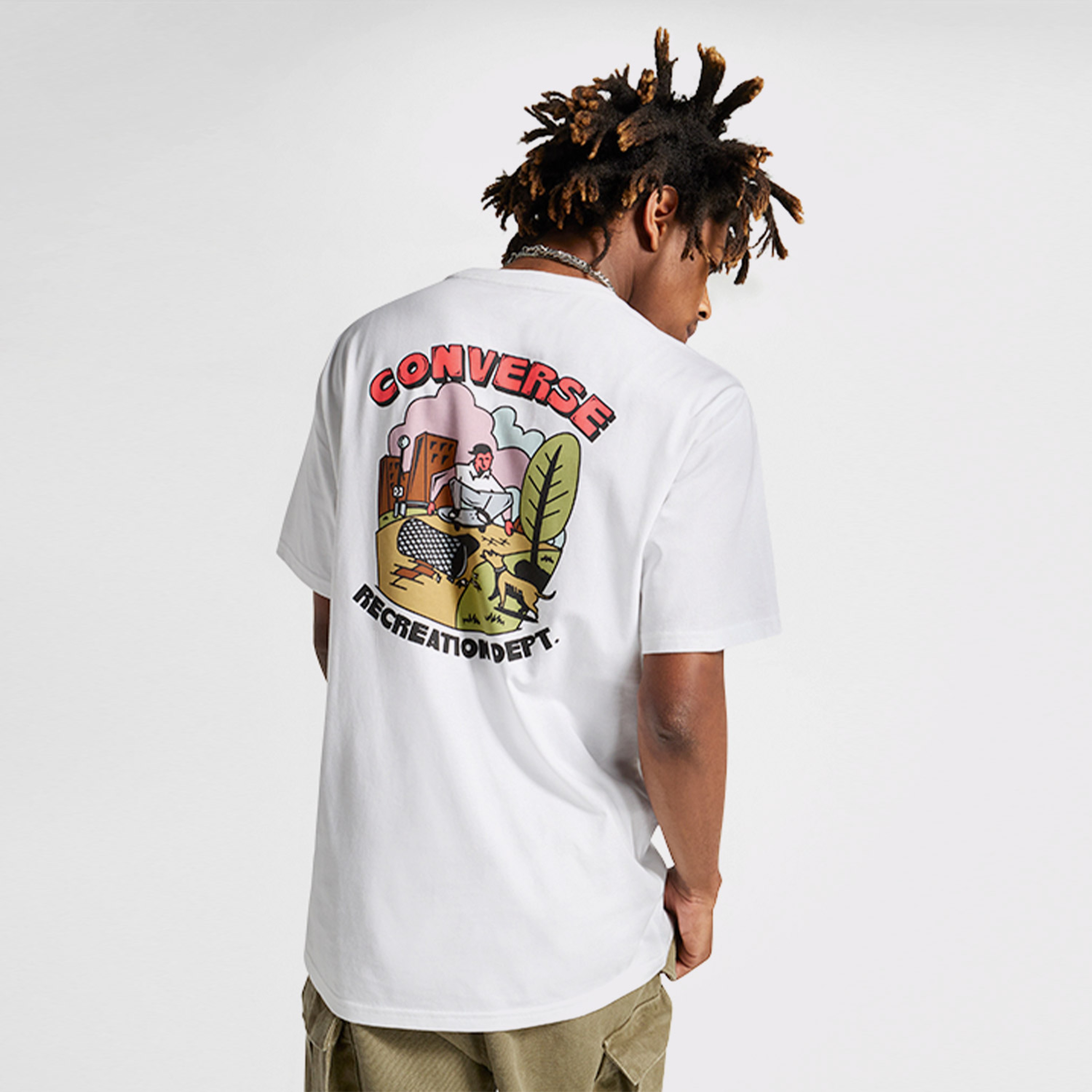 Converse Recreation Department Graphic Erkek Beyaz T-Shirt