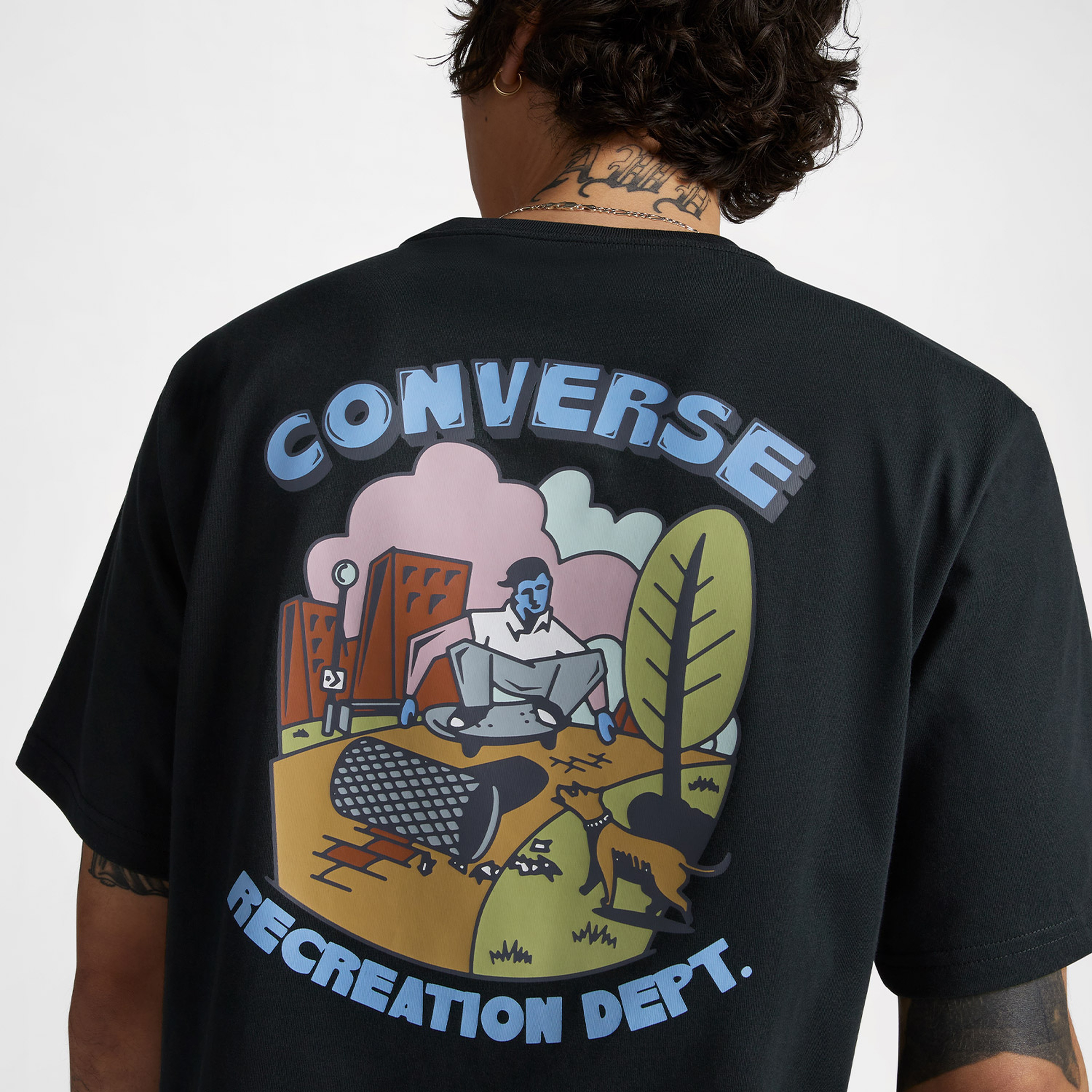 Converse Recreation Department Graphic Erkek Siyah T-Shirt