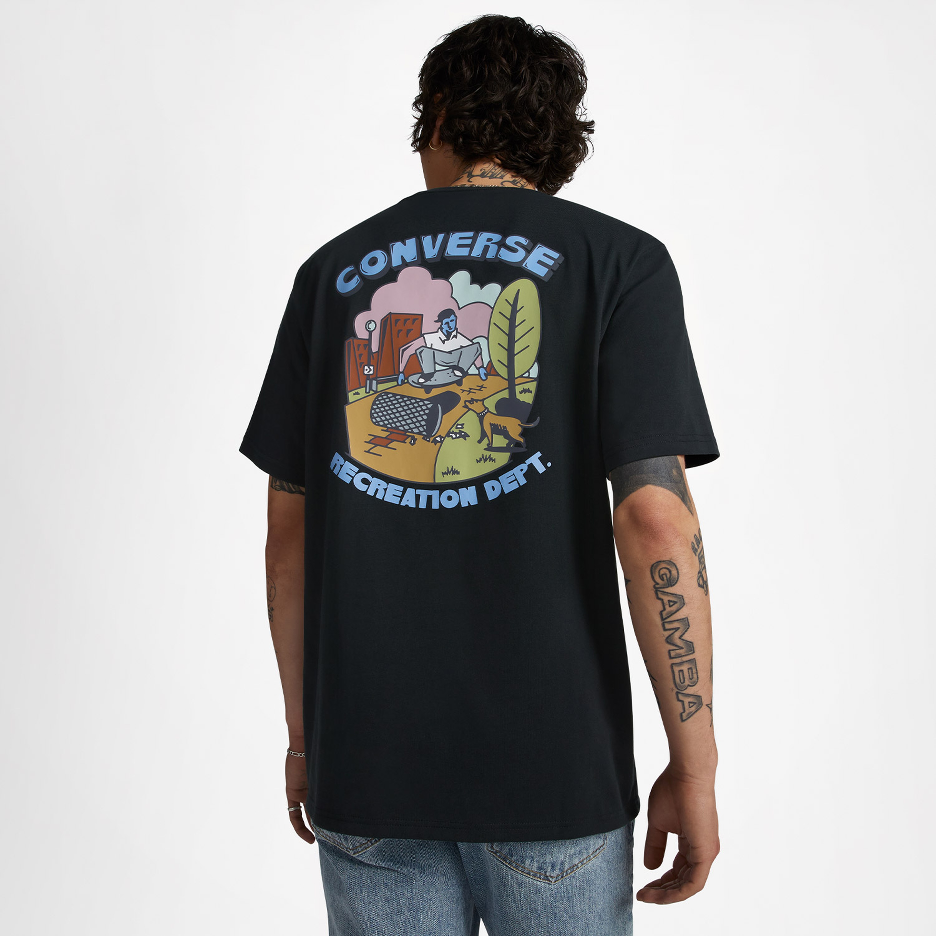 Converse Recreation Department Graphic Erkek Siyah T-Shirt