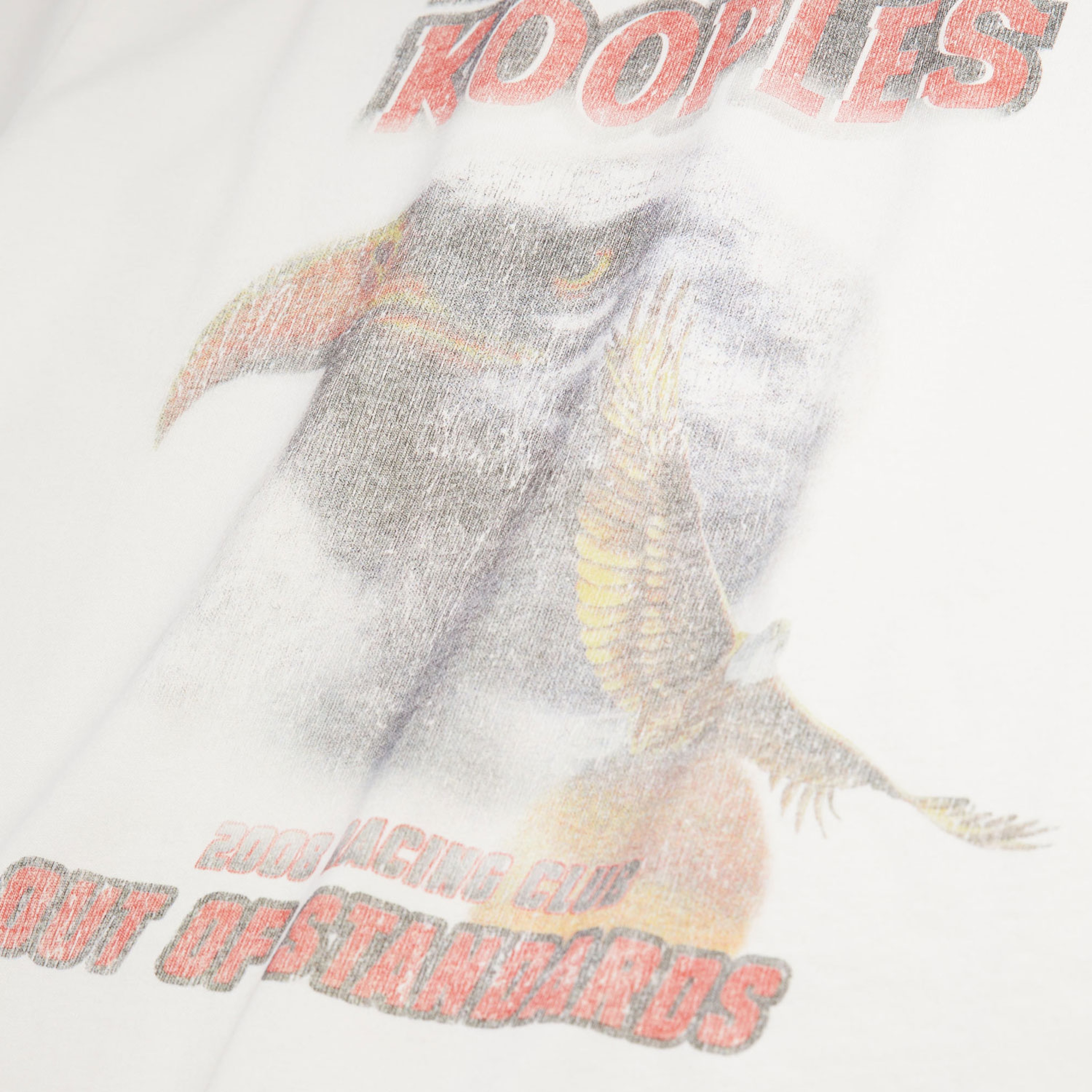 ERKEK BİSİKLET YAKA BASKILI KREM T-SHIRT