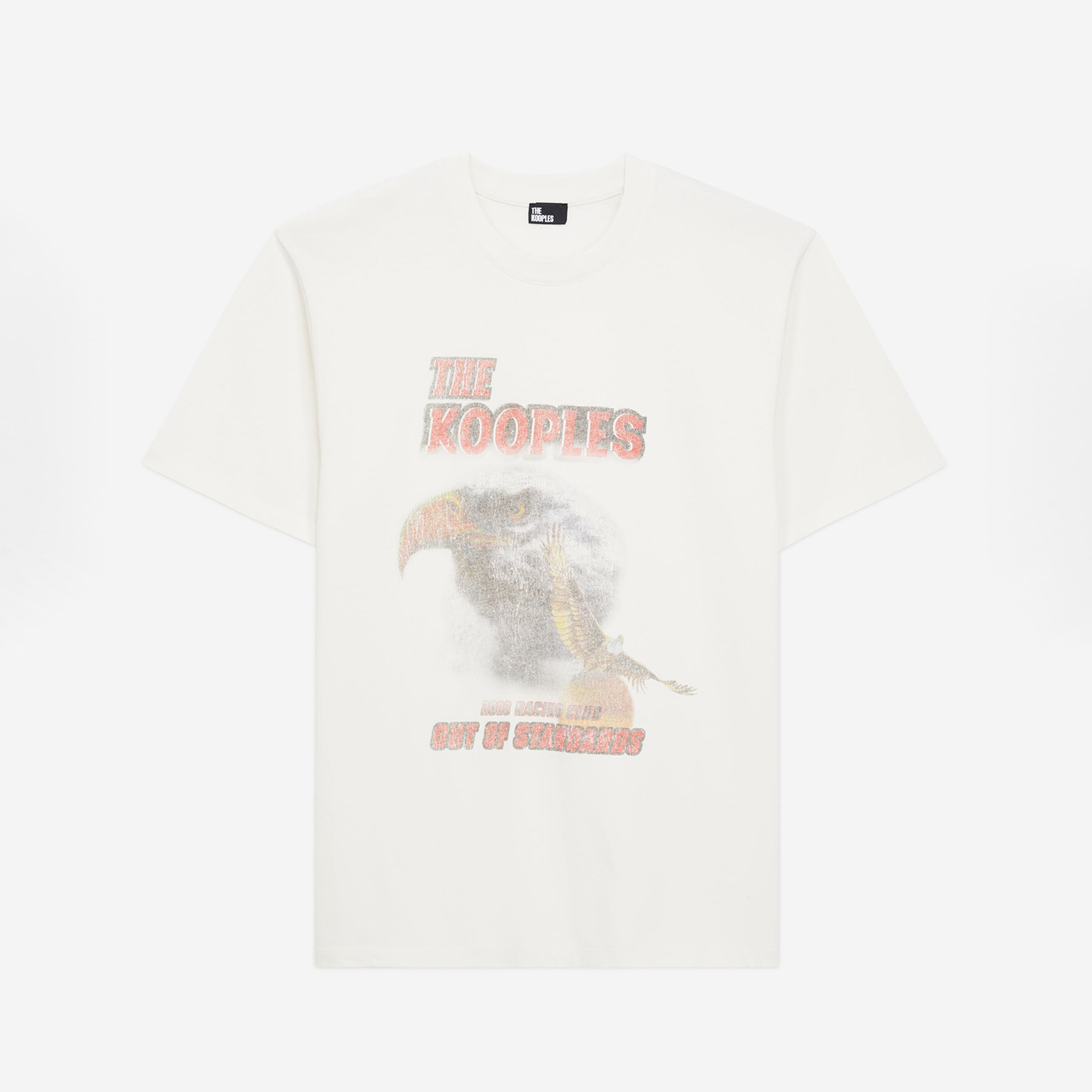 ERKEK BİSİKLET YAKA BASKILI KREM T-SHIRT