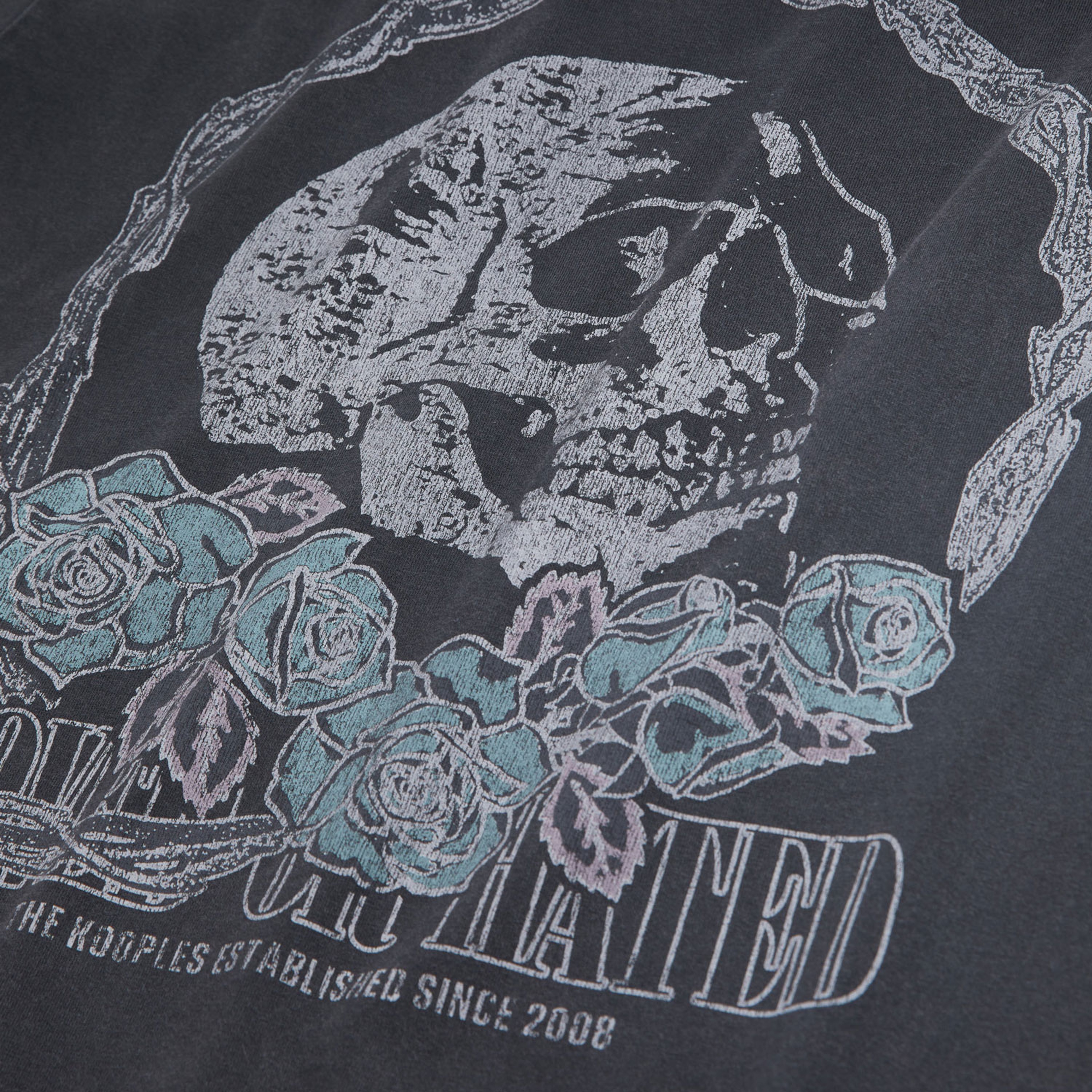 ERKEK BİSİKLET YAKA BASKILI SİYAH T-SHIRT