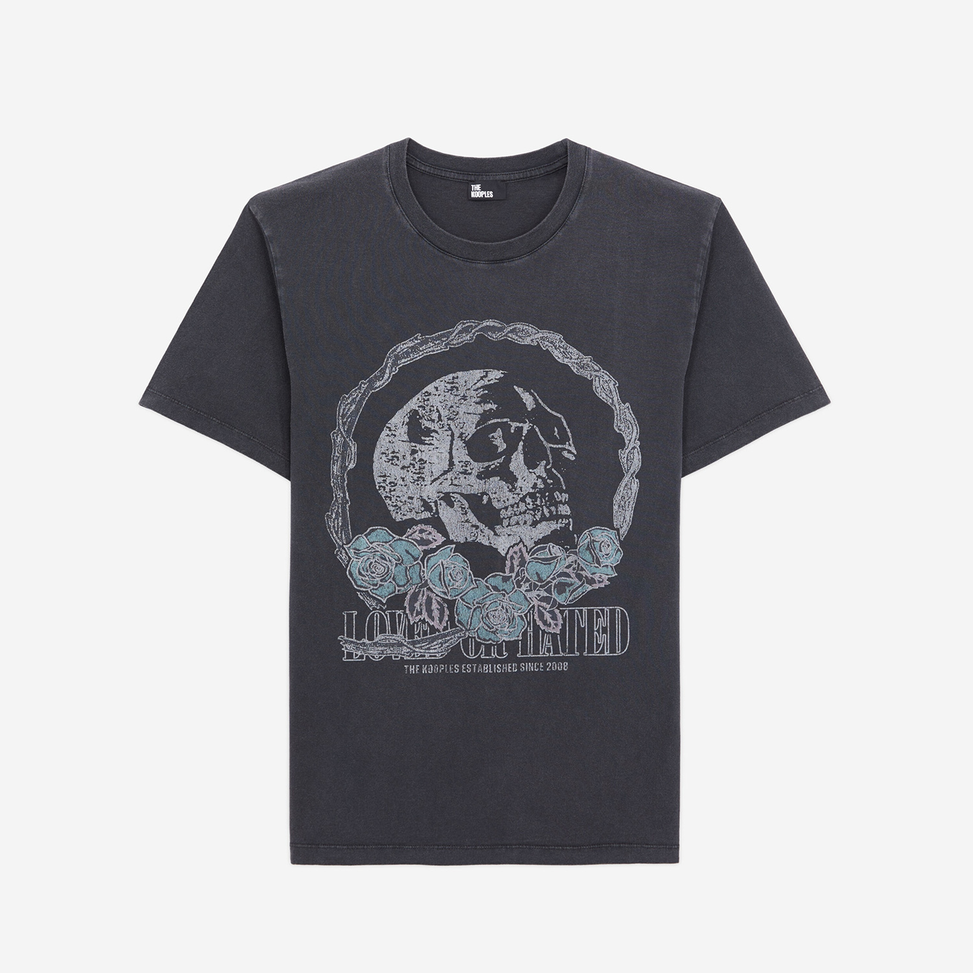 ERKEK BİSİKLET YAKA BASKILI SİYAH T-SHIRT