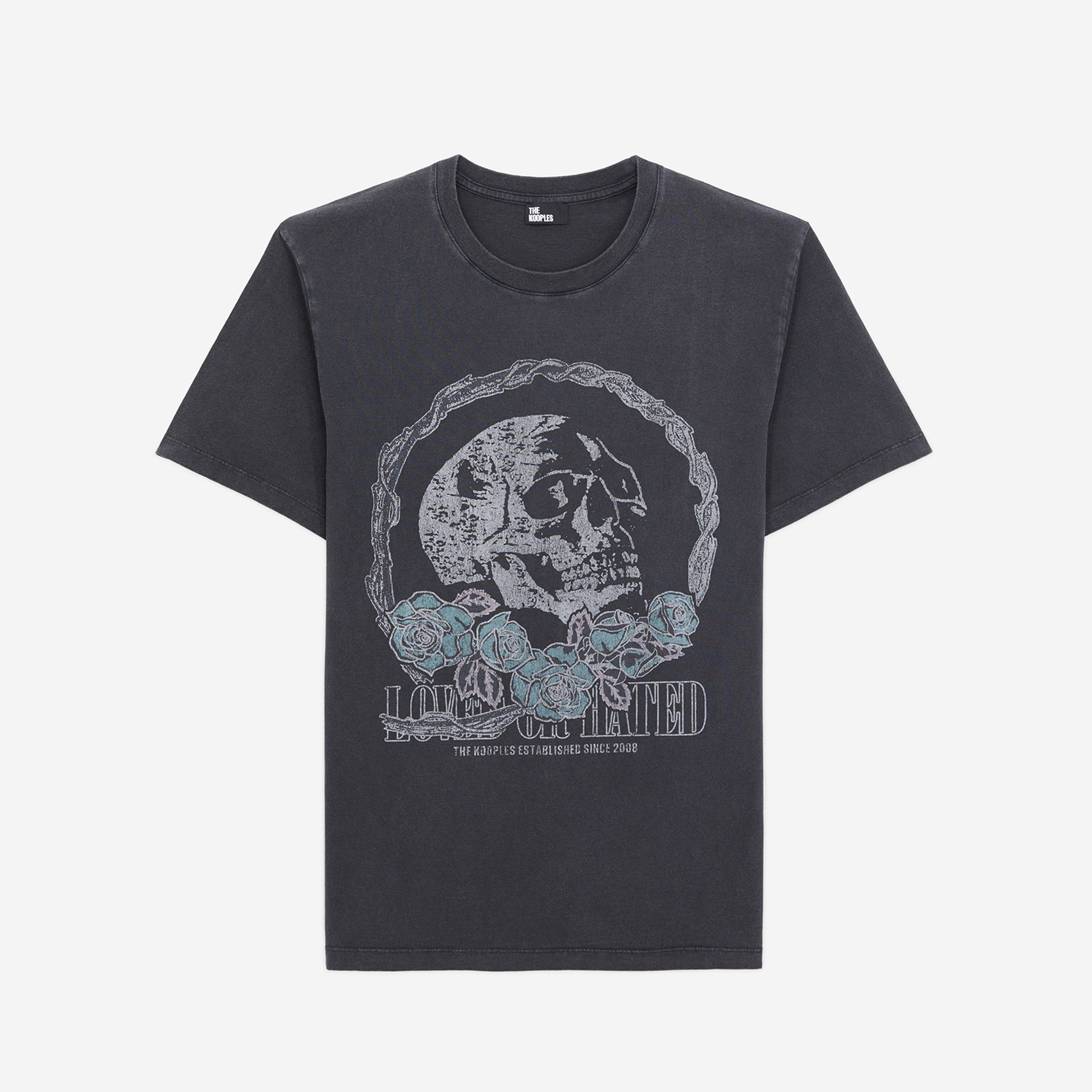 ERKEK BİSİKLET YAKA BASKILI SİYAH T-SHIRT