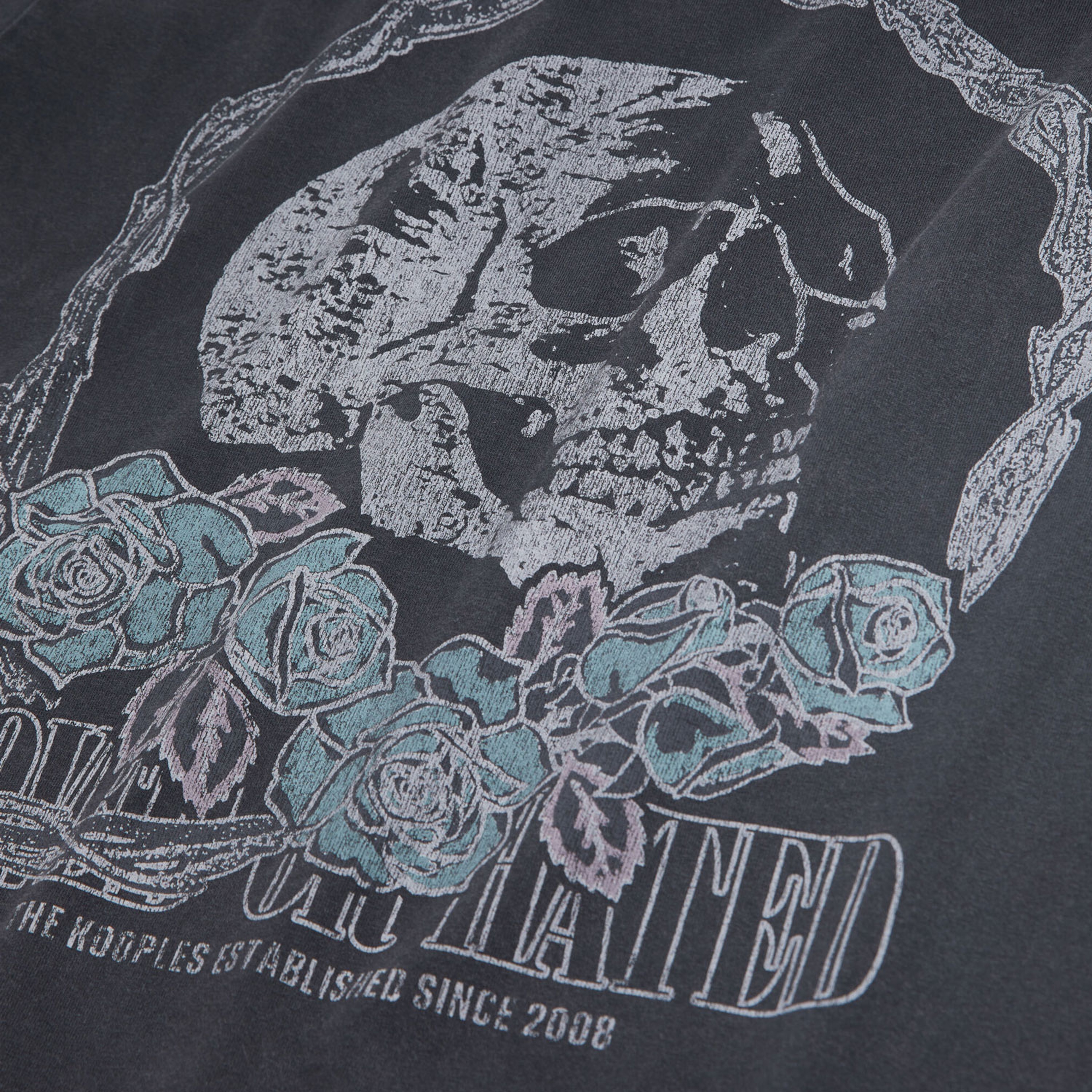 ERKEK BİSİKLET YAKA BASKILI SİYAH T-SHIRT