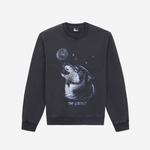 ERKEK BİSİKLET YAKA BASKILI SİYAH SWEATSHIRT