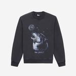 ERKEK BİSİKLET YAKA BASKILI SİYAH SWEATSHIRT