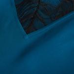 KADIN ASKILI V YAKA İŞLEMELİ MAVİ BLUZ