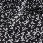 KADIN UZUN KOLLU ÇİÇEK DESENLİ SİYAH BLUZ