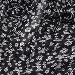 KADIN UZUN KOLLU ÇİÇEK DESENLİ SİYAH BLUZ