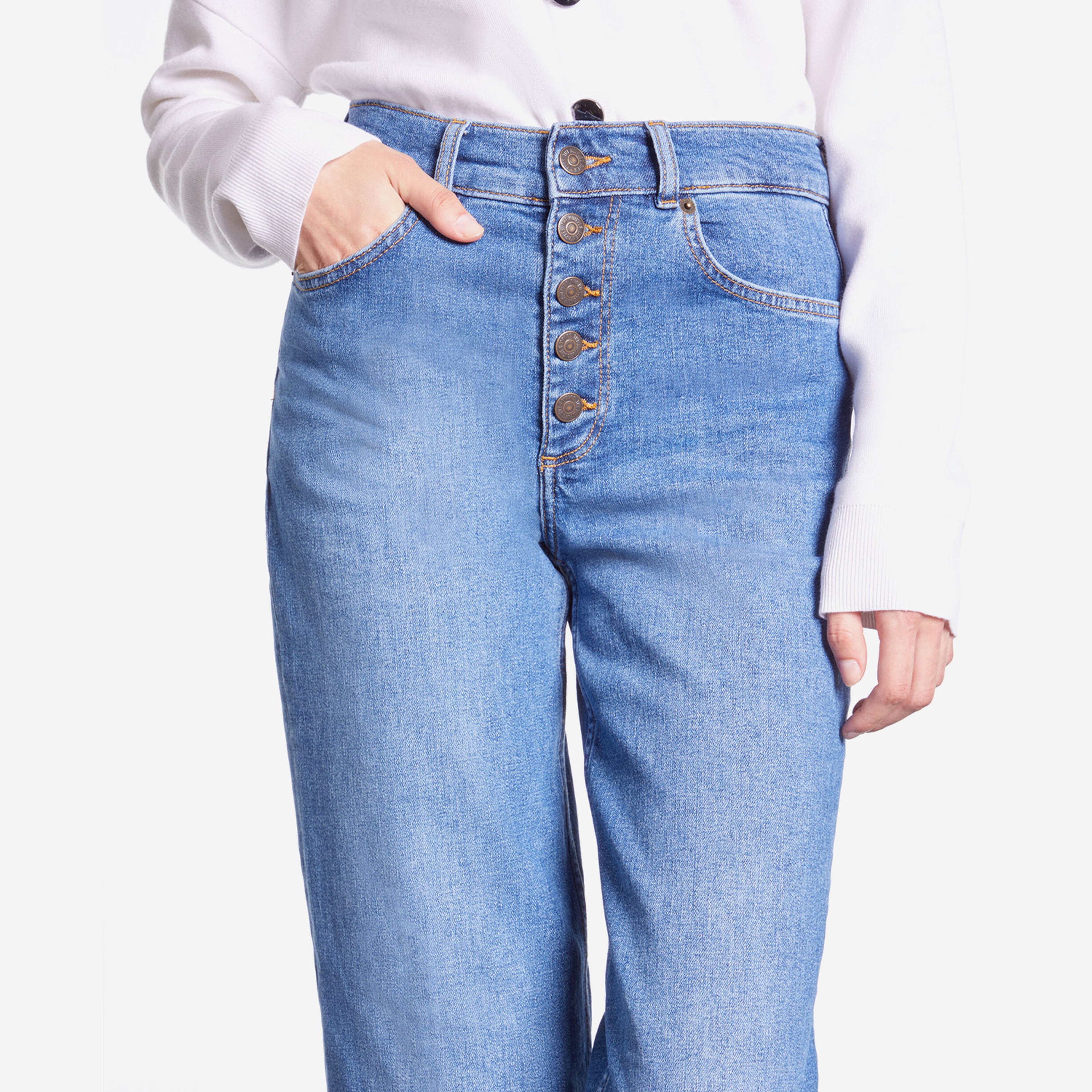 The Kooples Kadın Wide Leg Mavi Pantolon