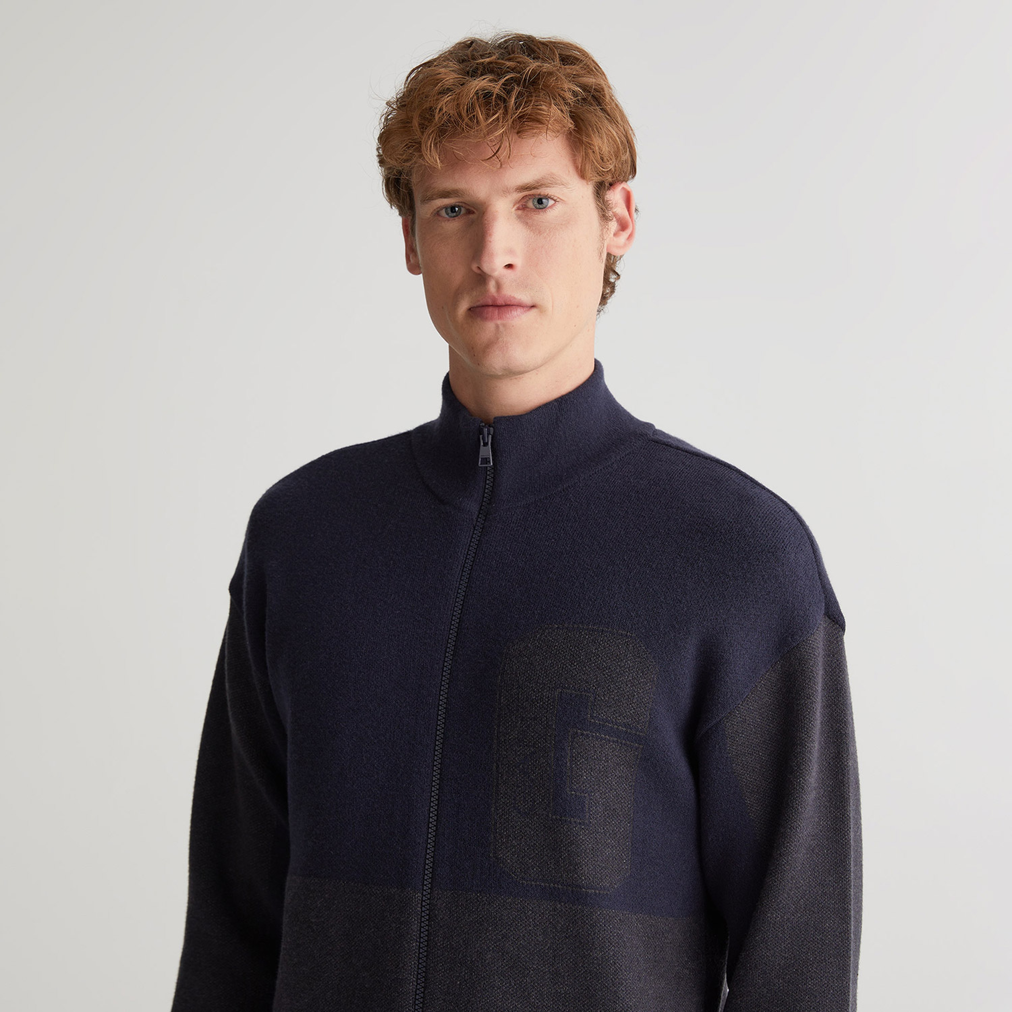GANT Erkek Lacivert Regular Fit Fermuarlı Logolu Hırka