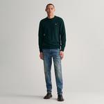 Gant Erkek Yeşil Regular Fit Bisiklet Yaka Yün Kazak