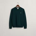 Gant Erkek Yeşil Regular Fit Bisiklet Yaka Yün Kazak