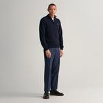 GANT Erkek Lacivert Regular Fit Yarım Fermuarlı Yün Kazak
