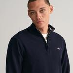 GANT Erkek Lacivert Regular Fit Yarım Fermuarlı Yün Kazak