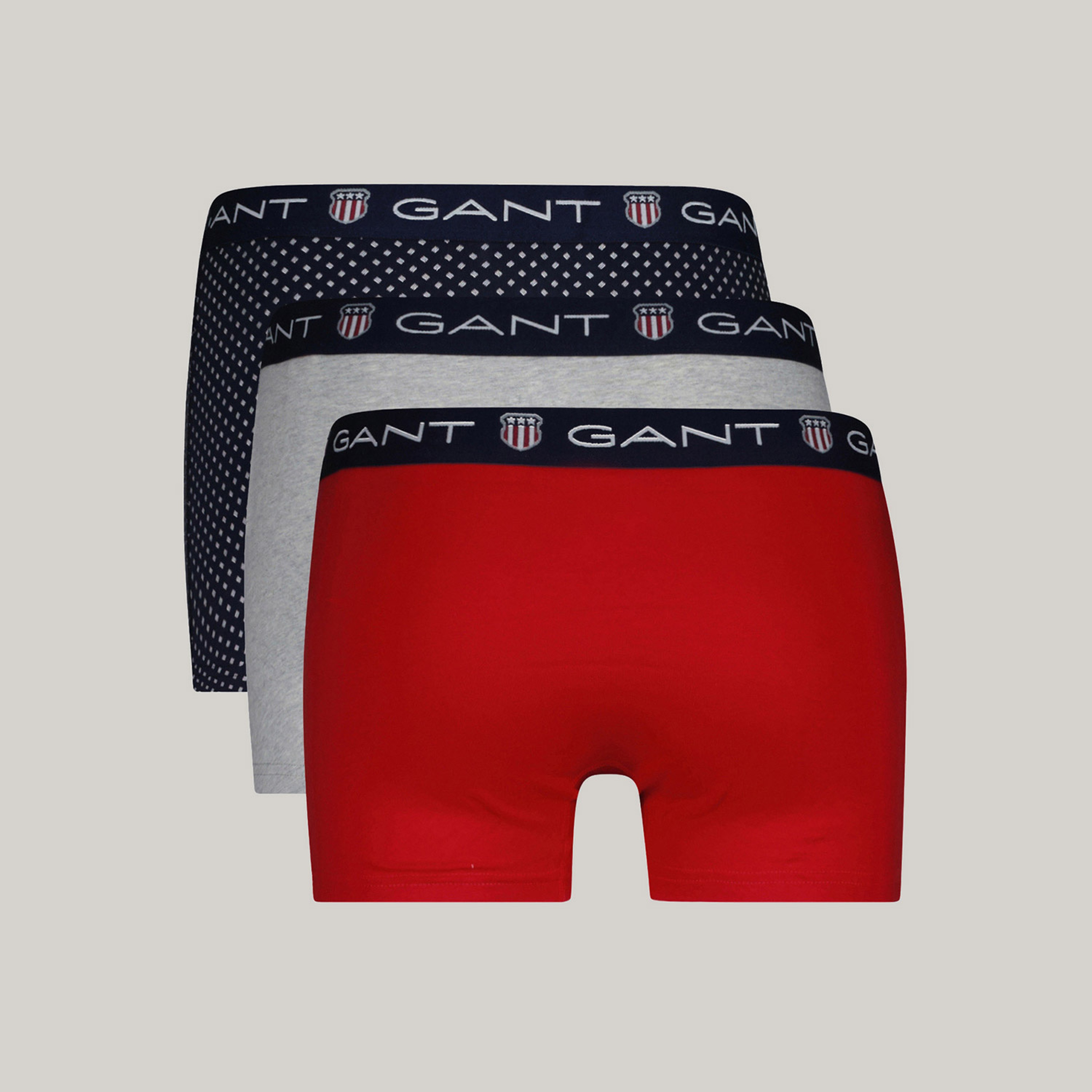 GANT Erkek Renkli Slim Fit Logolu 3'lü Boxer