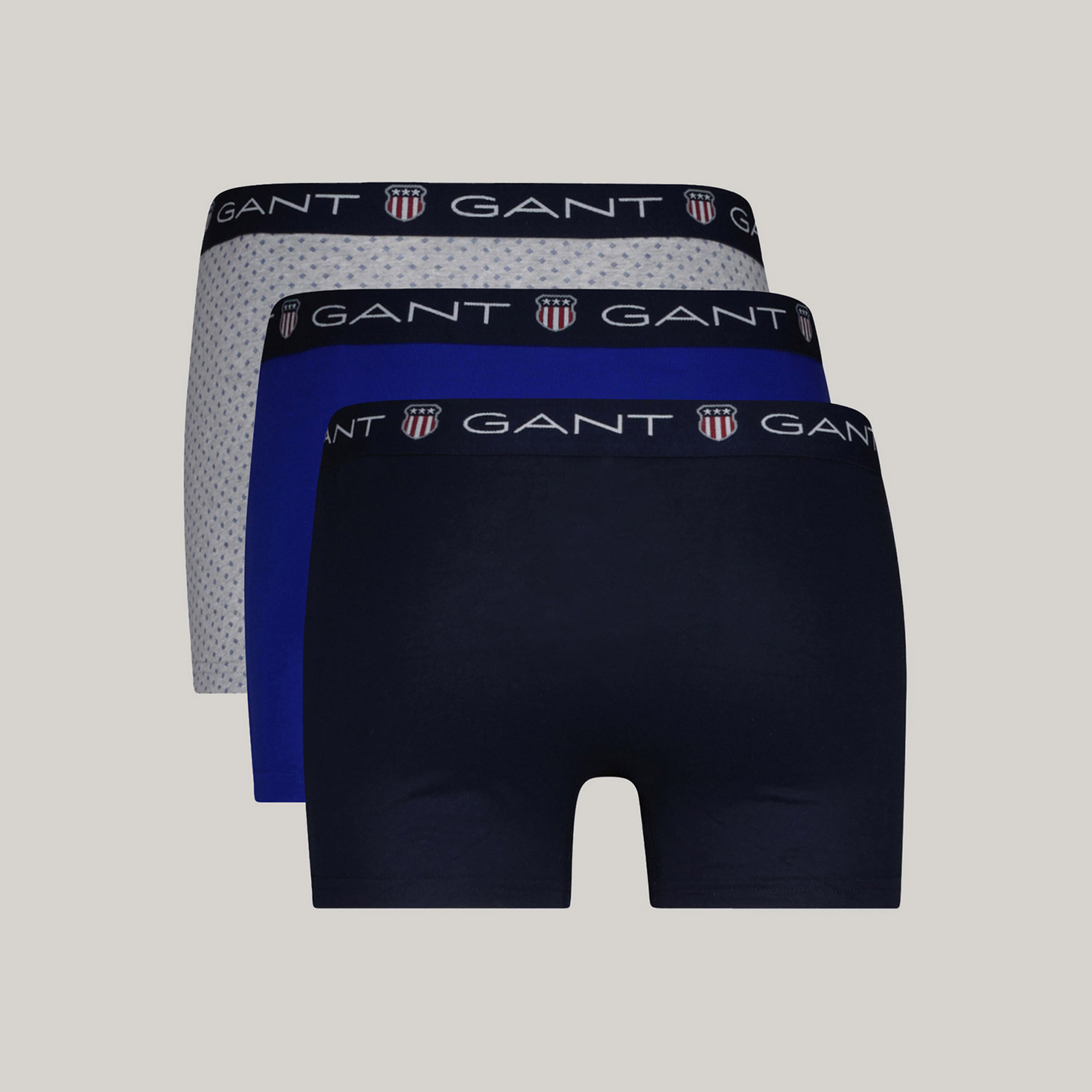 GANT Erkek Renkli Slim Fit Logolu 3'lü Boxer