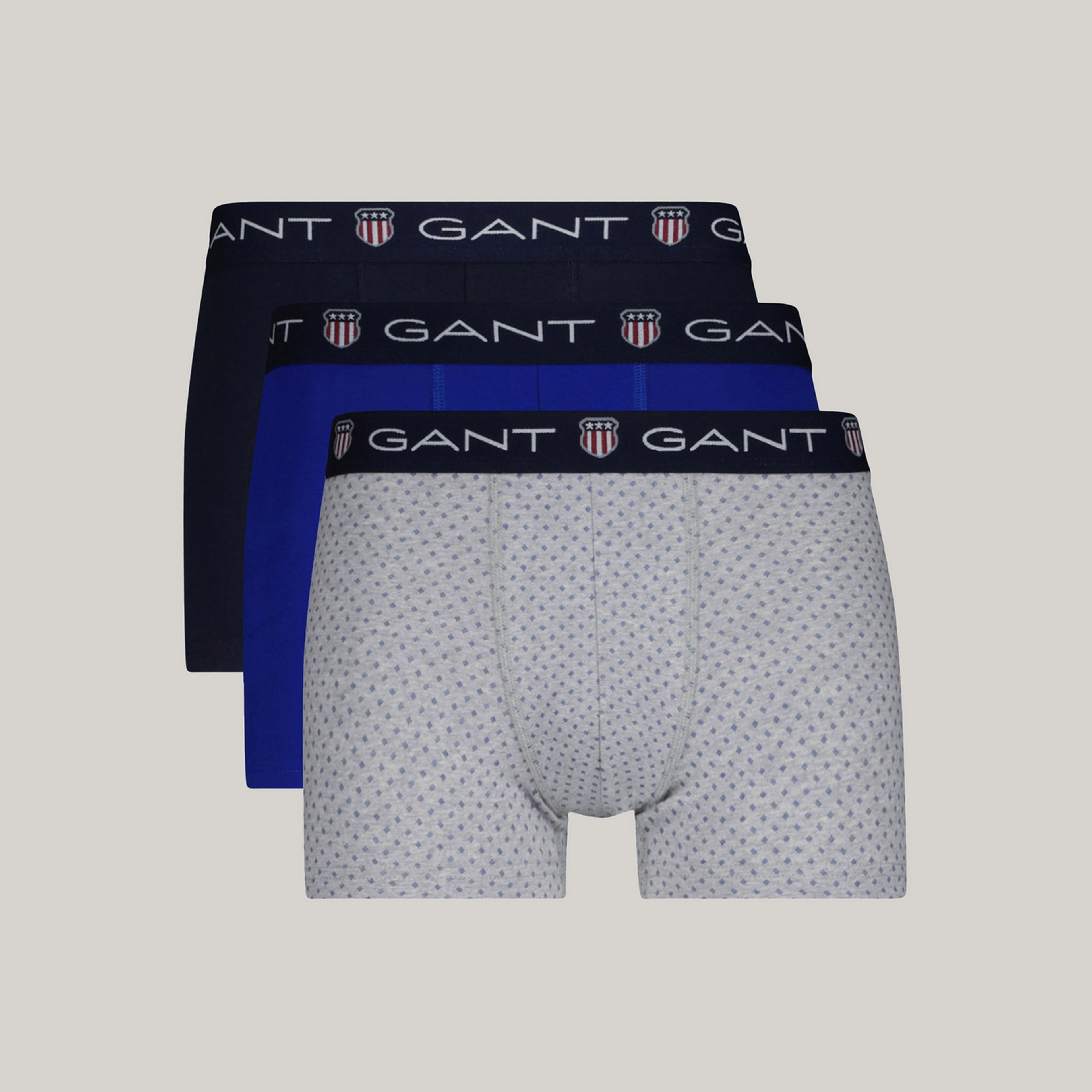 GANT Erkek Renkli Slim Fit Logolu 3'lü Boxer