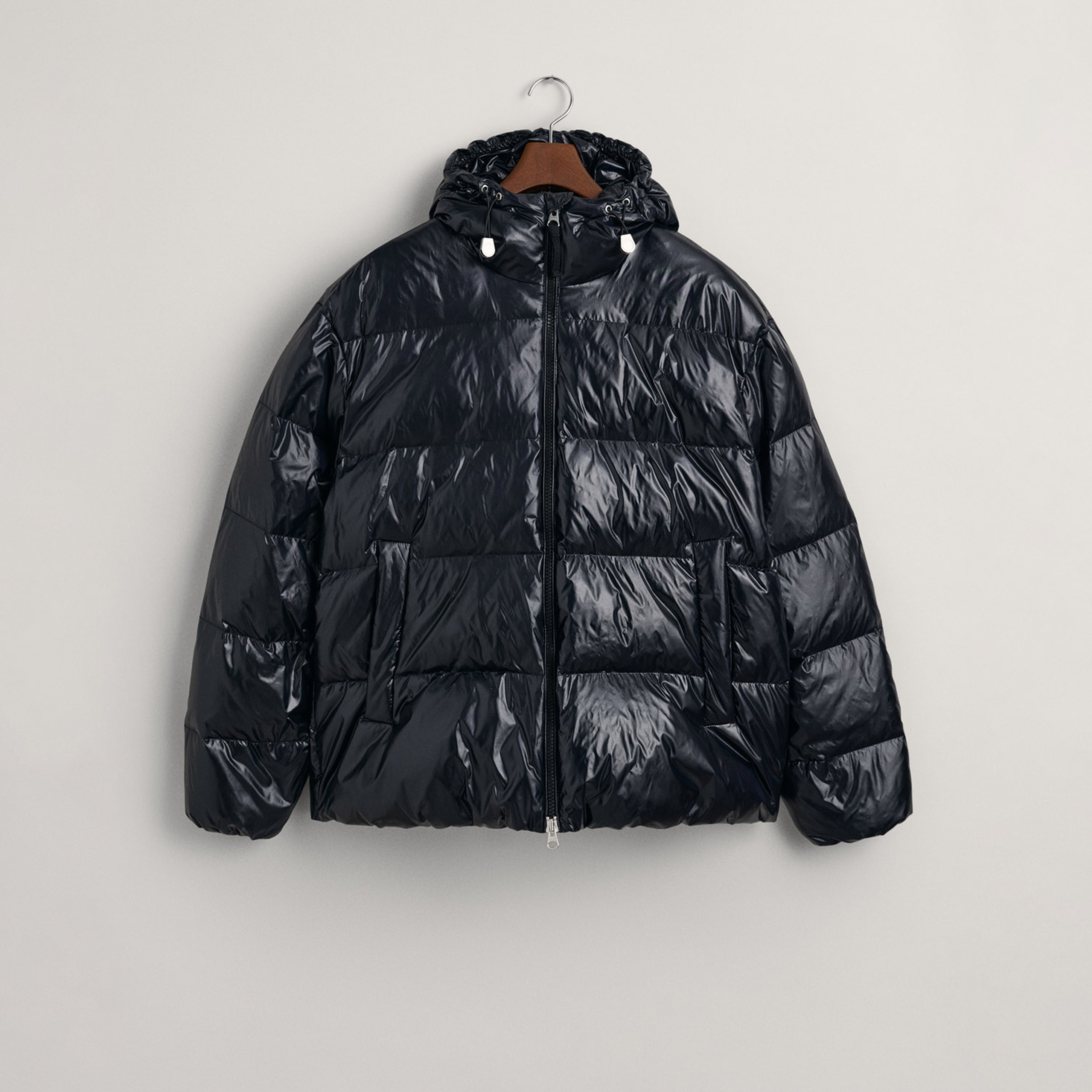 GANT Erkek Siyah Oversize Fit Kapüşonlu Kuş Tüyü Mont