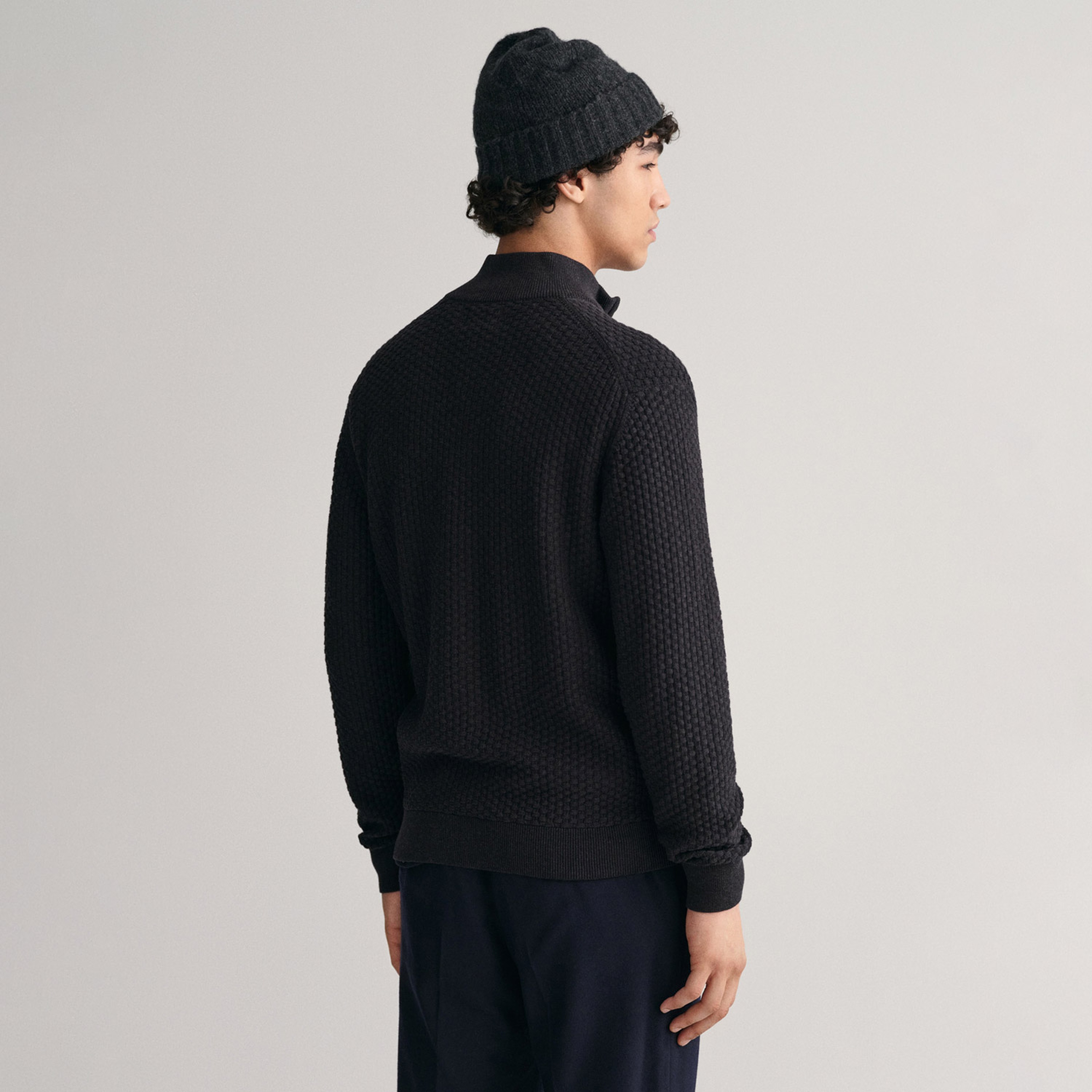 GANT Erkek Gri Regular Fit Fermuarlı Hırka