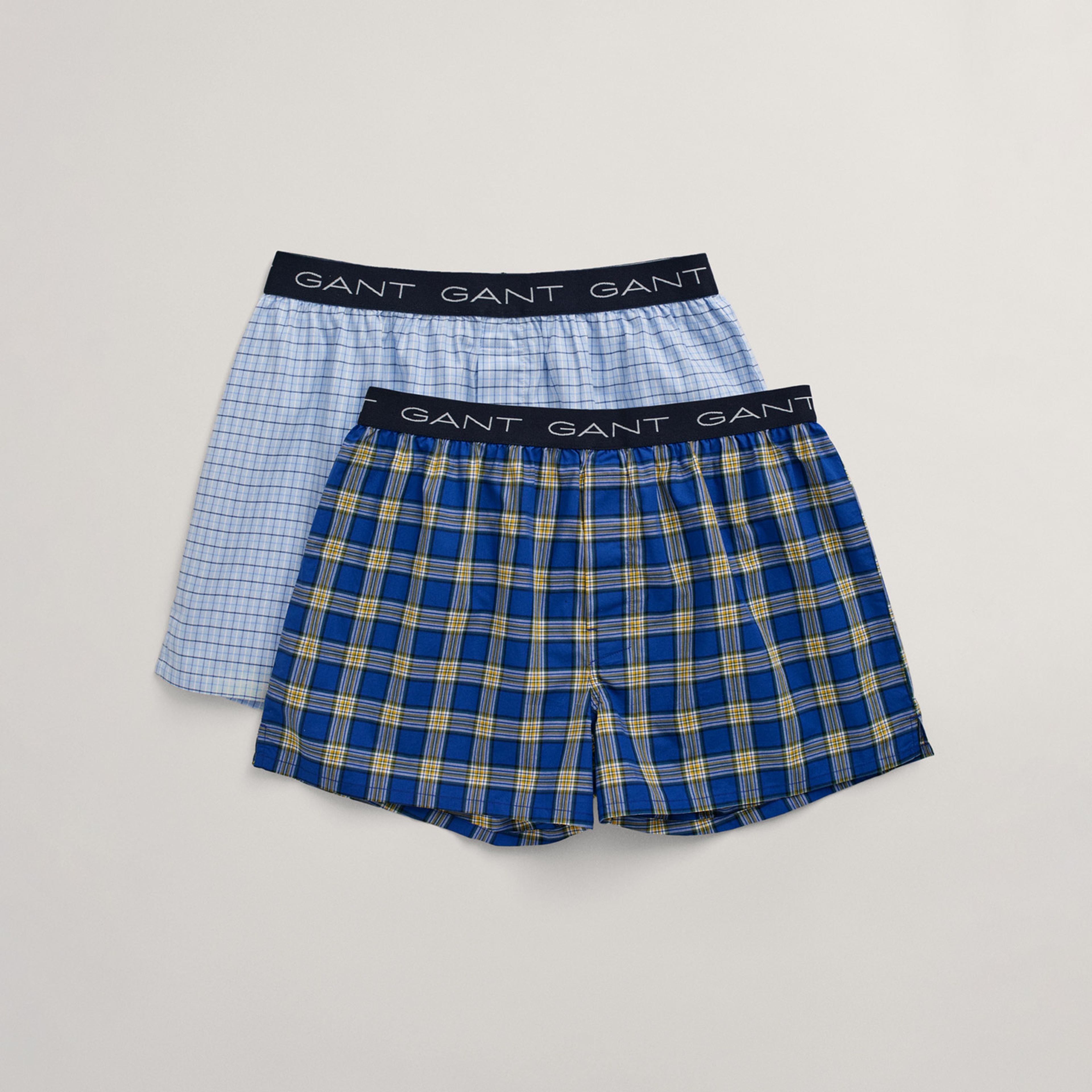 GANT Erkek Renkli Regular Fit Kareli 2'li Boxer