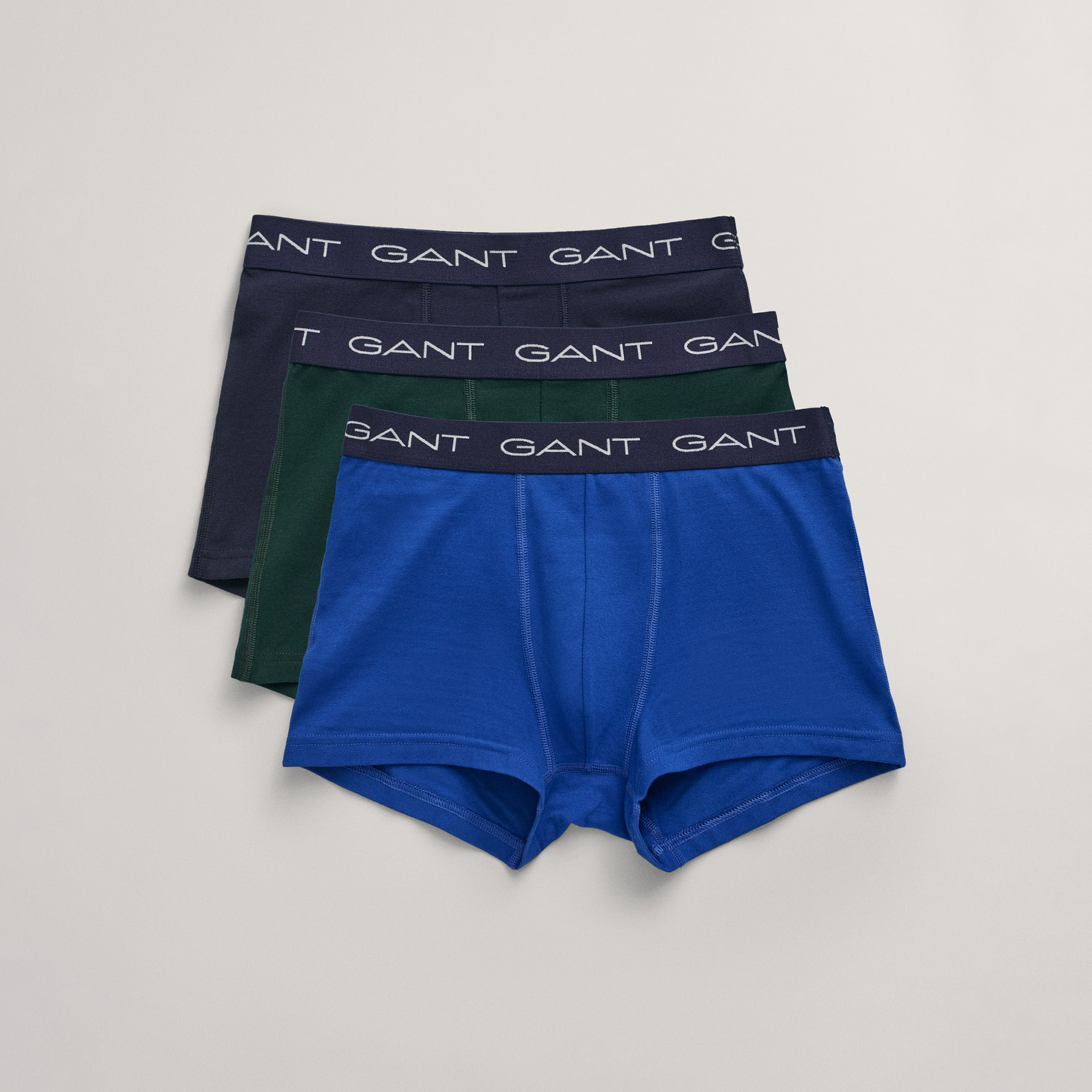 GANT Erkek Renkli Slim Fit Logolu 3'lü Boxer