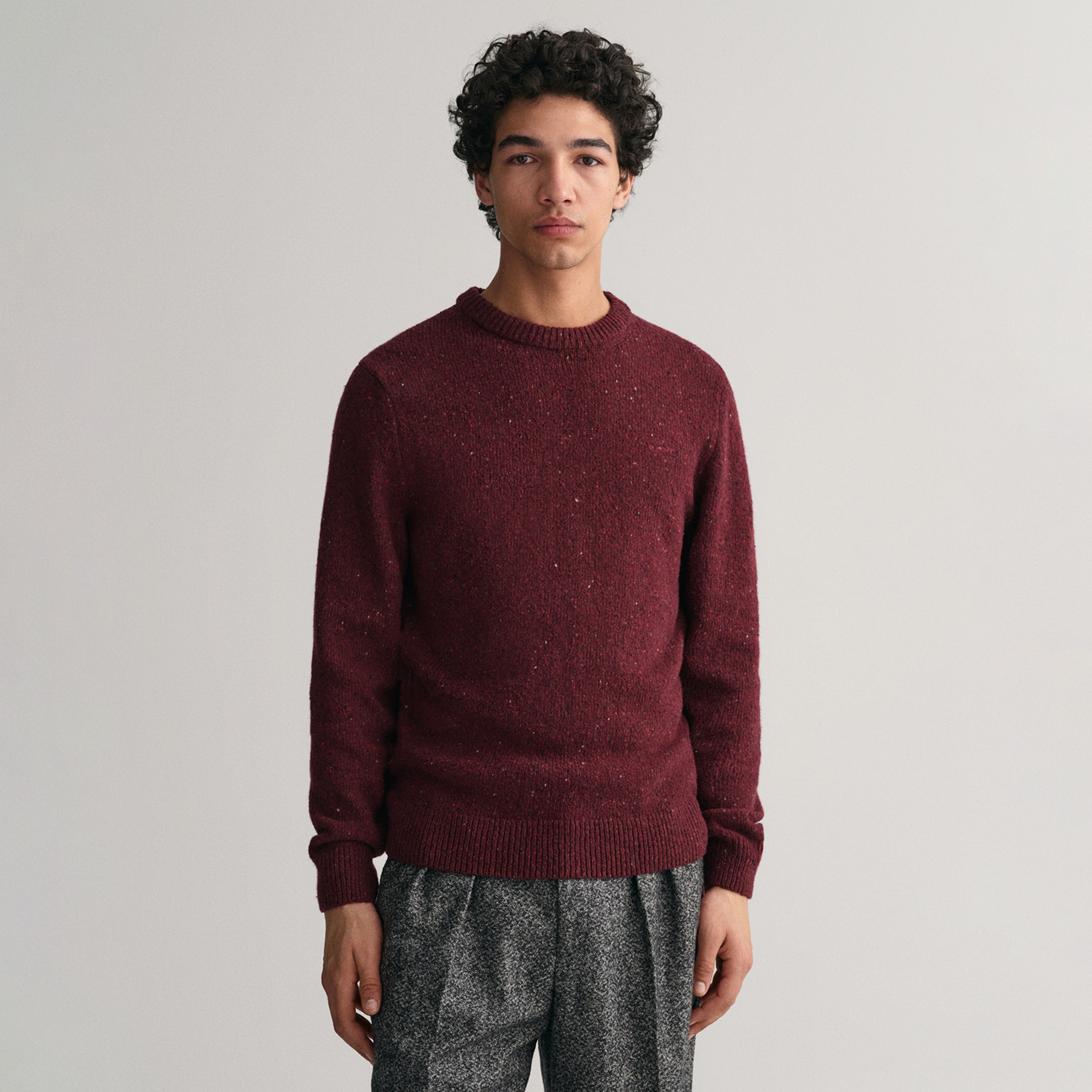 GANT Erkek Kırmızı Regular Fit Bisiklet Yaka Kazak