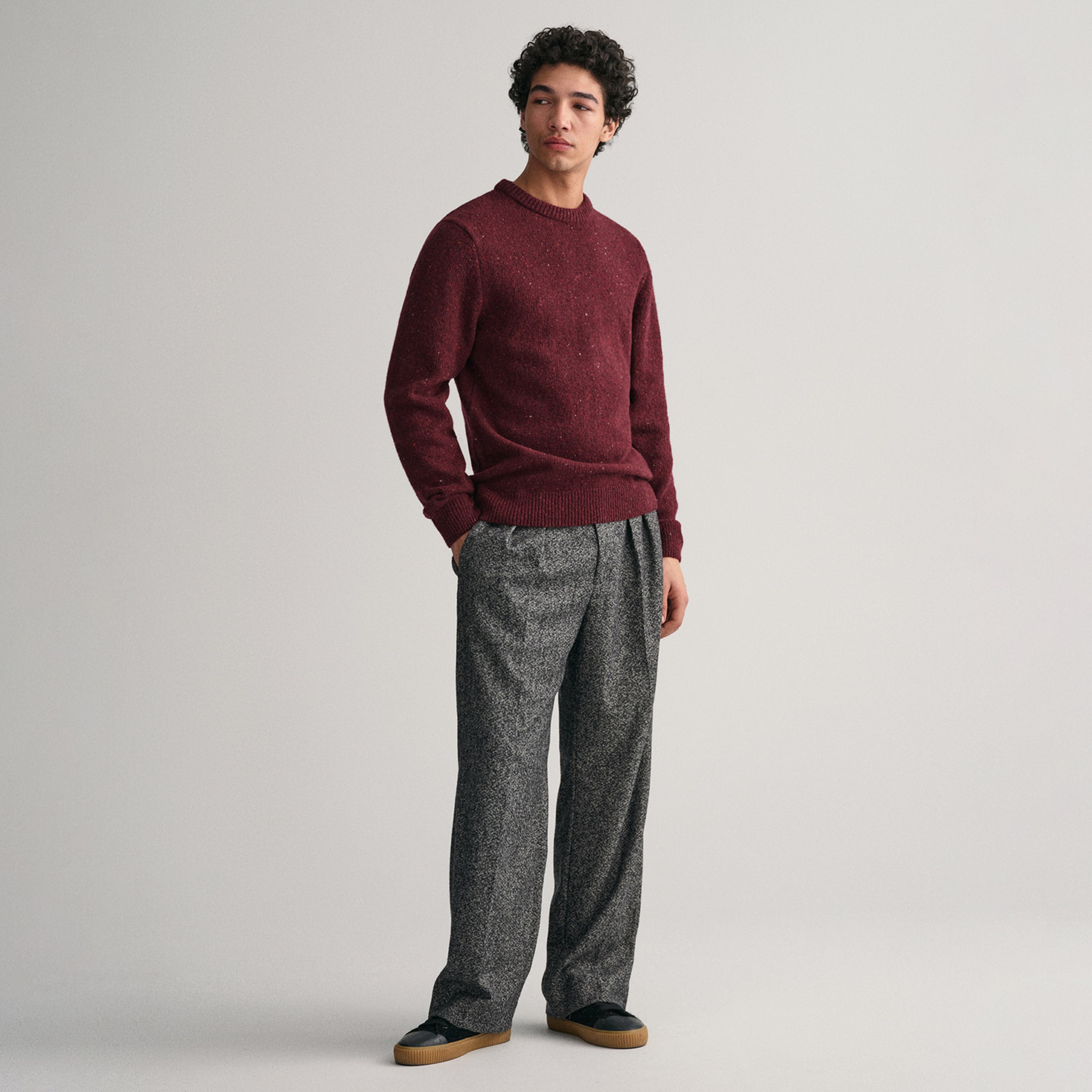 GANT Erkek Kırmızı Regular Fit Bisiklet Yaka Kazak