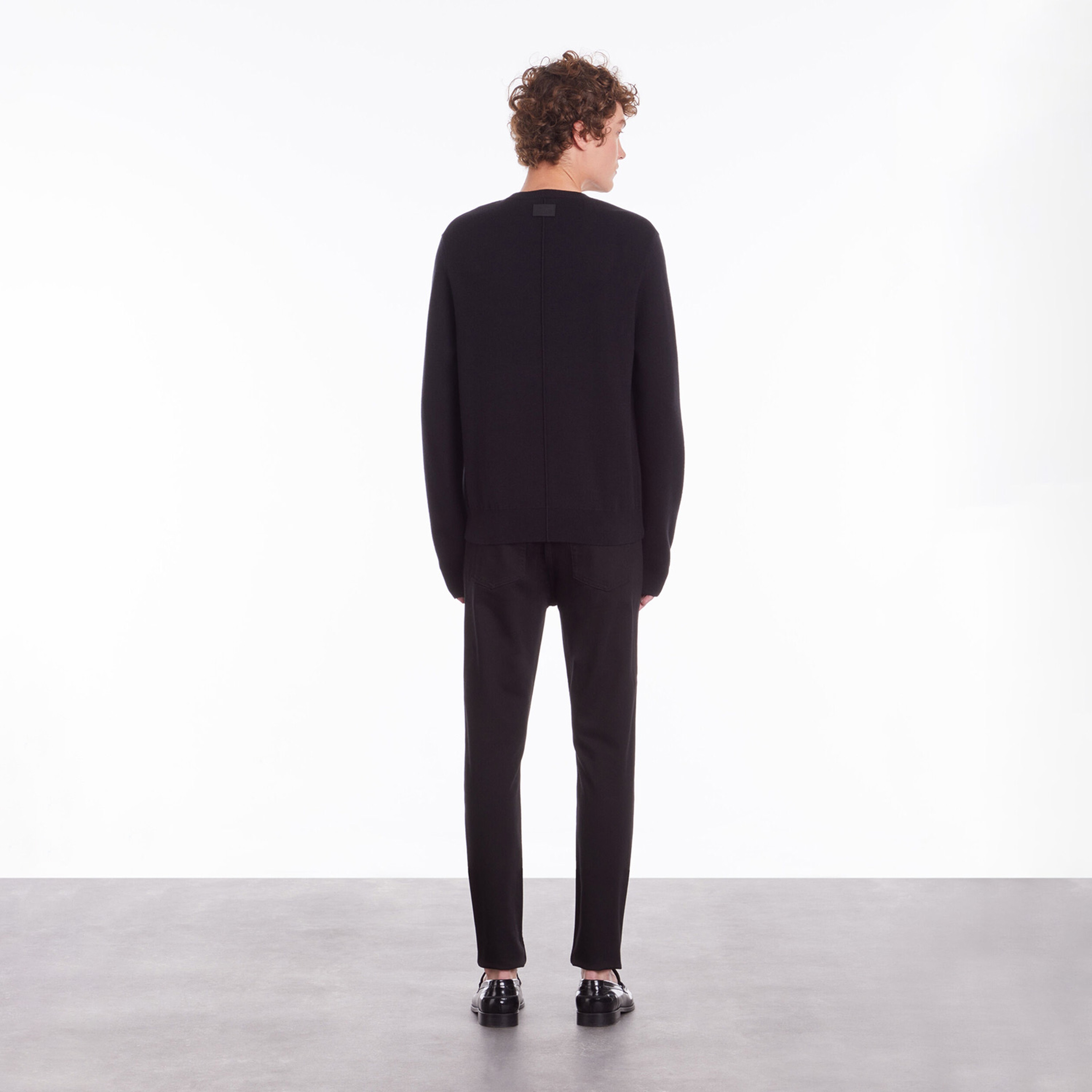 ERKEK COMFORT FIT BİSİKLET YAKA SİYAH KAZAK