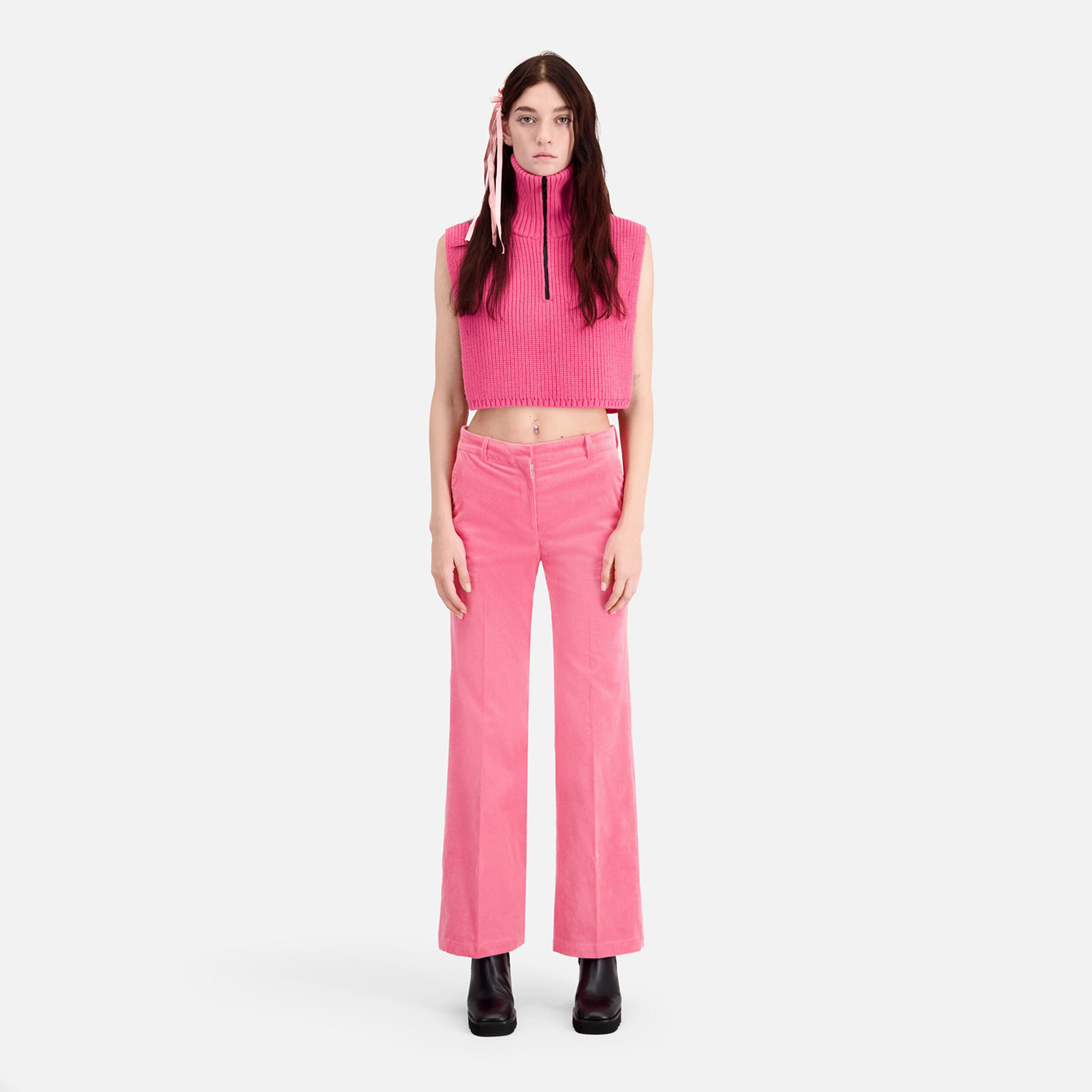 KADIN STRAIGHT FIT PEMBE PANTOLON