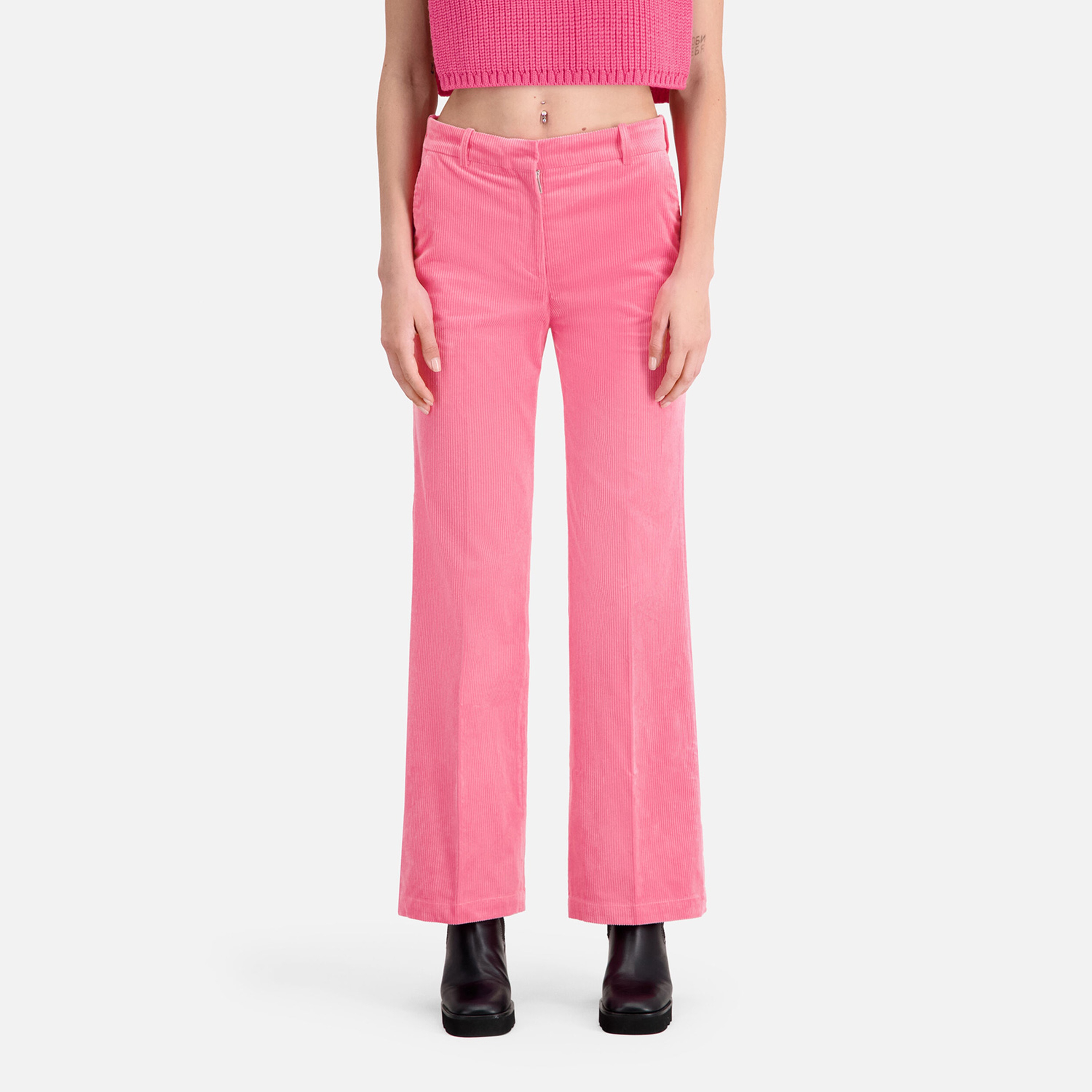 KADIN STRAIGHT FIT PEMBE PANTOLON