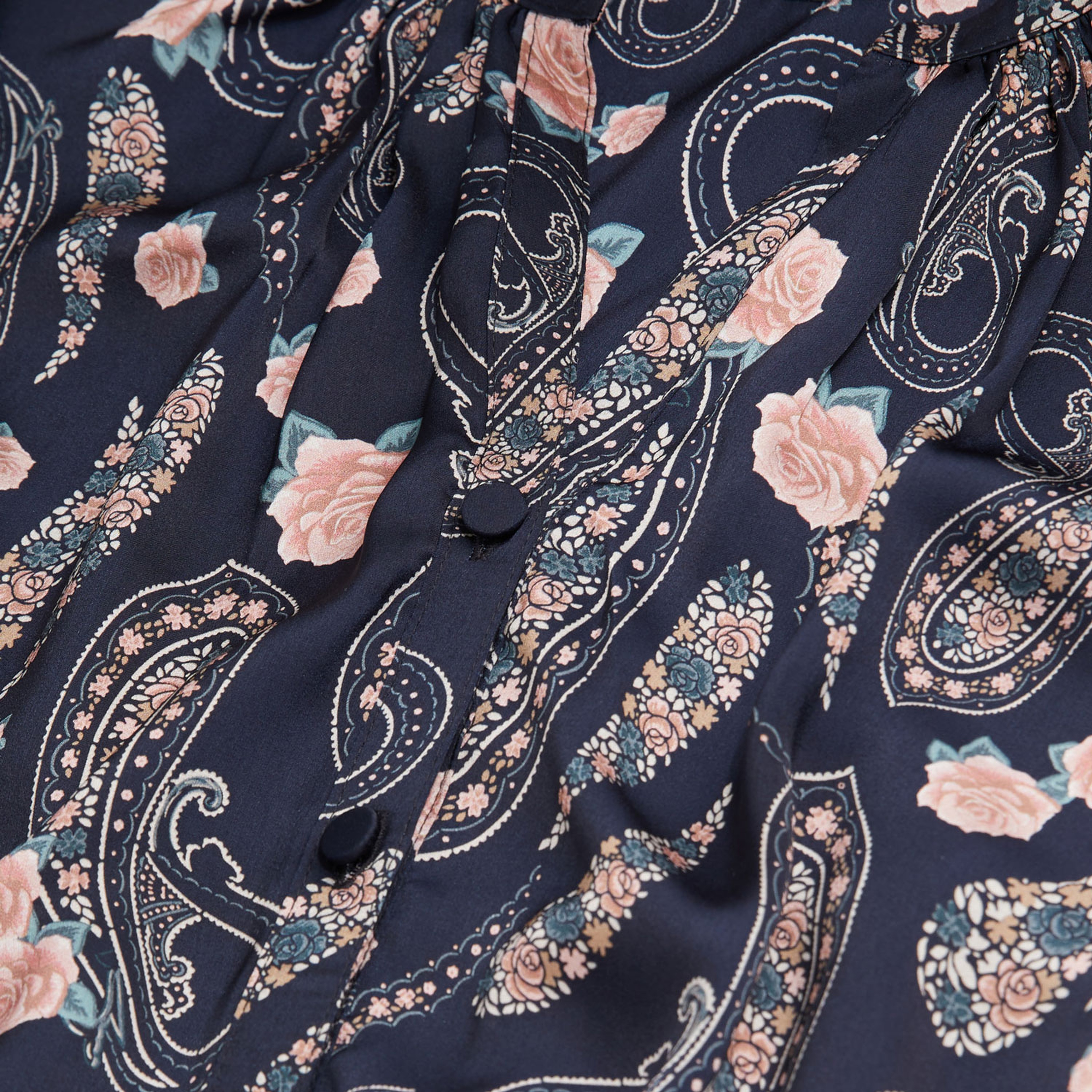 KADIN V YAKA UZUN KOLLU BASKILI SİYAH UZUN ELBİSE