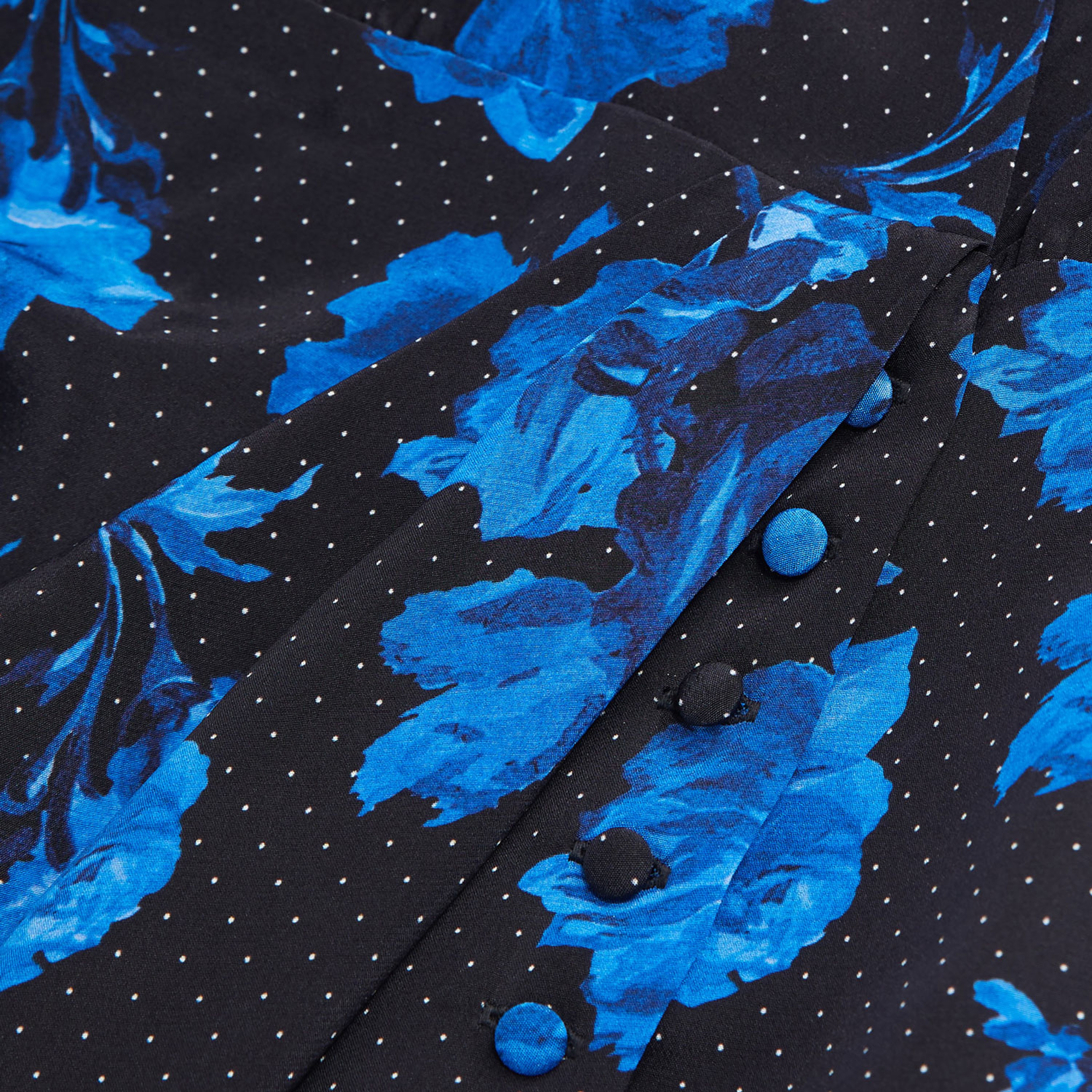 KADIN BİSİKLET YAKA UZUN KOLLU ÇİÇEK DESENLİ SİYAH ELBİSE