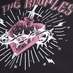 KADIN COMFORT FIT BİSİKLET YAKA BASKILI SİYAH SWEATSHIRT