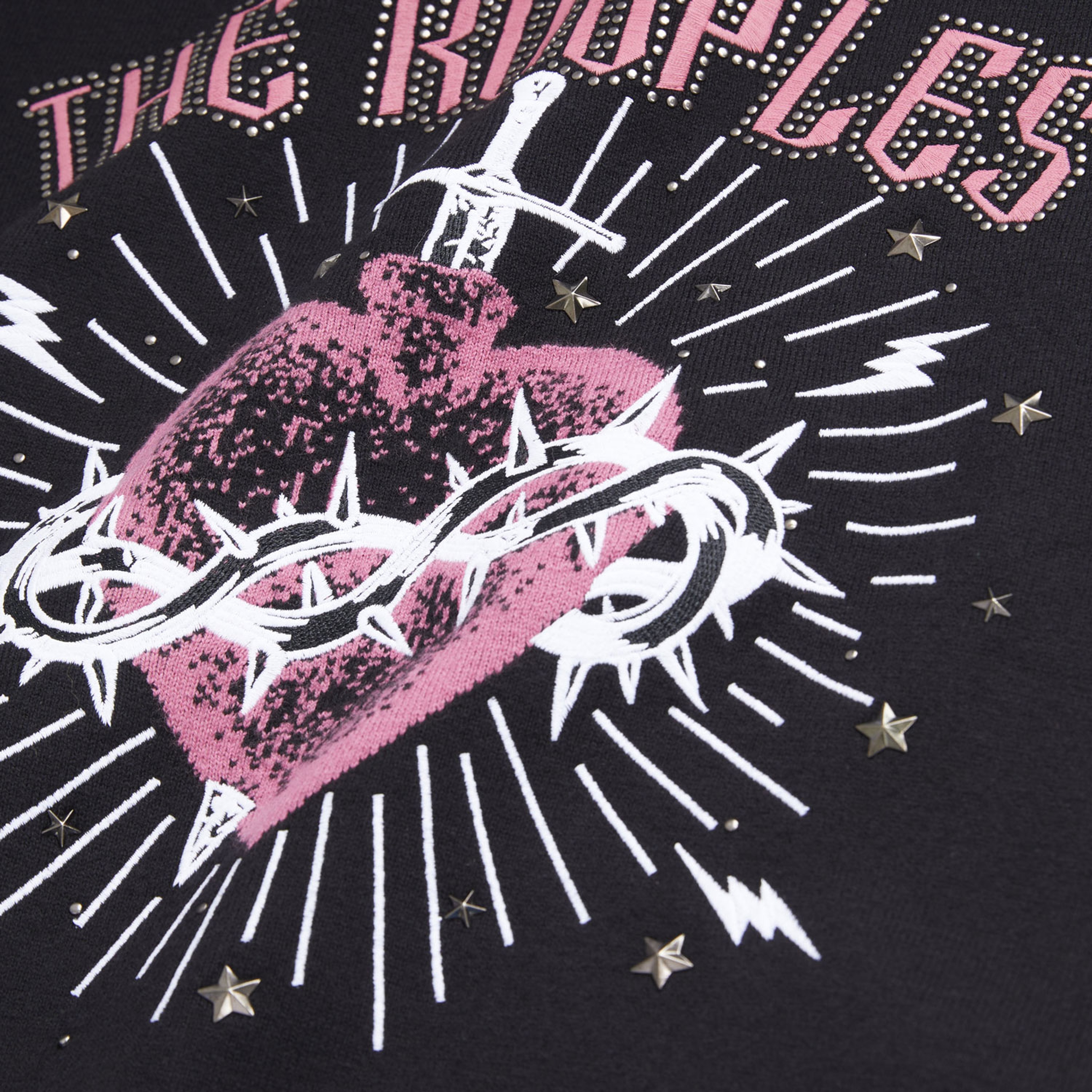 KADIN COMFORT FIT BİSİKLET YAKA BASKILI SİYAH SWEATSHIRT