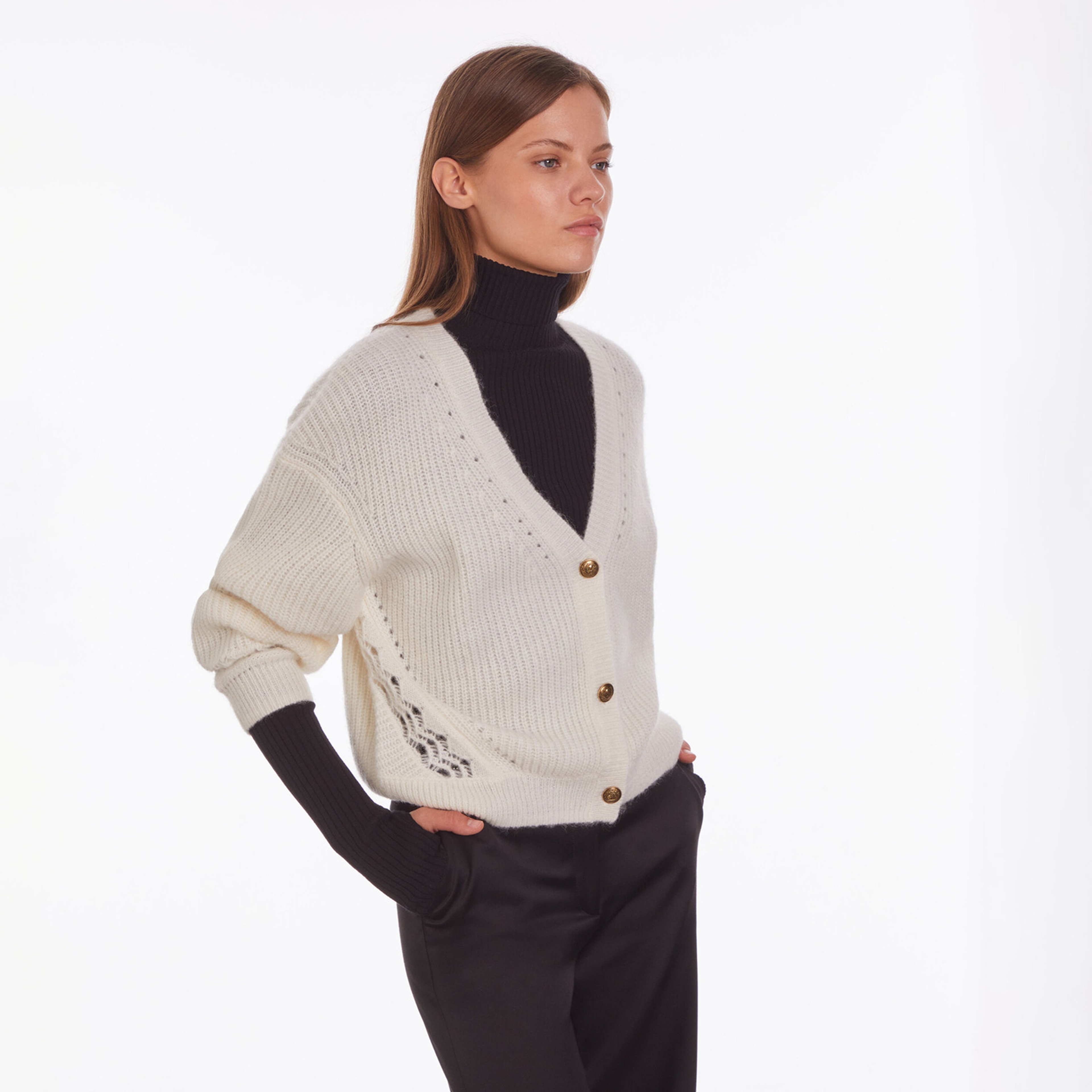 KADIN COMFORT FIT V YAKA BEJ HIRKA