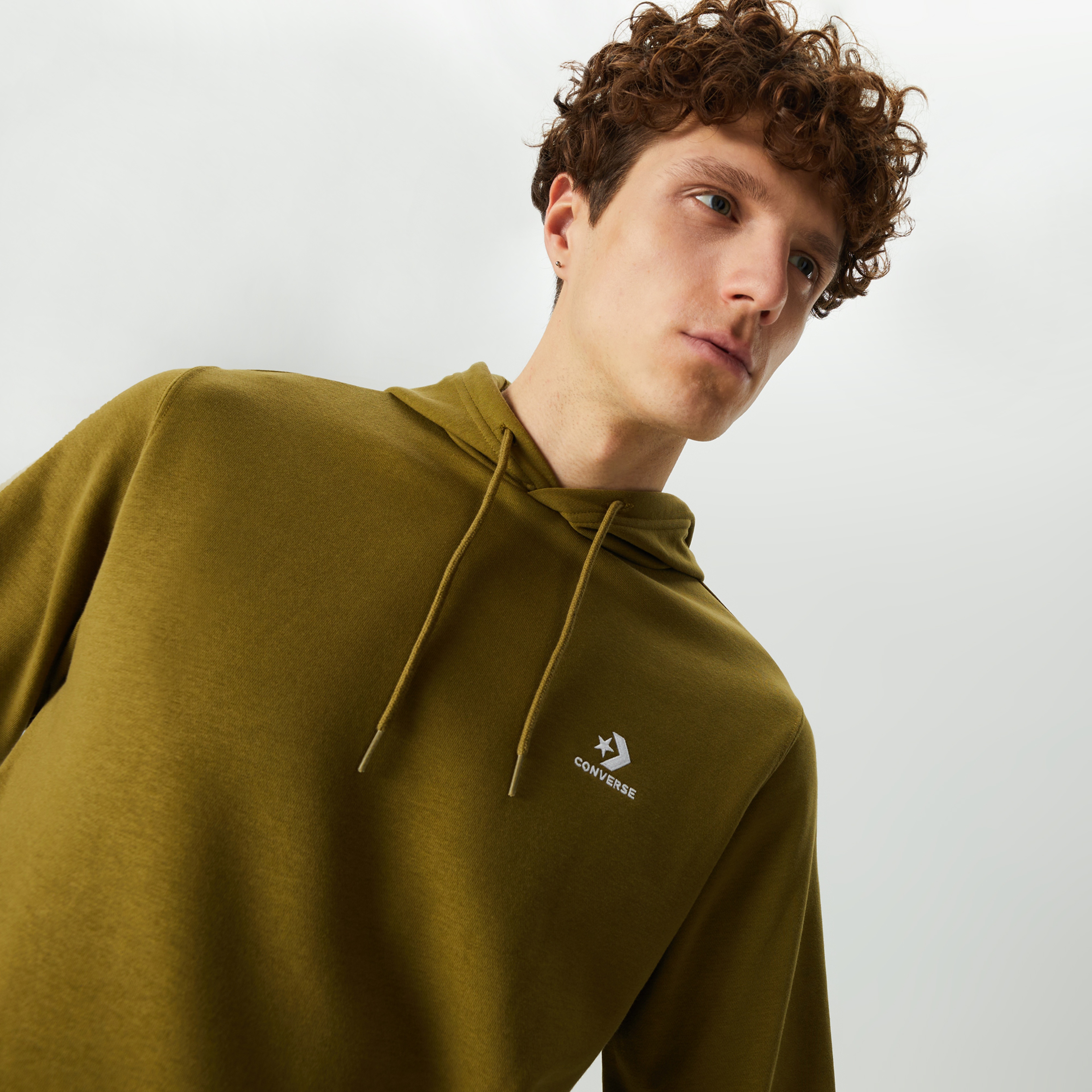 Converse Go-To Embroidered Star Chevron Unisex Haki Hoodie