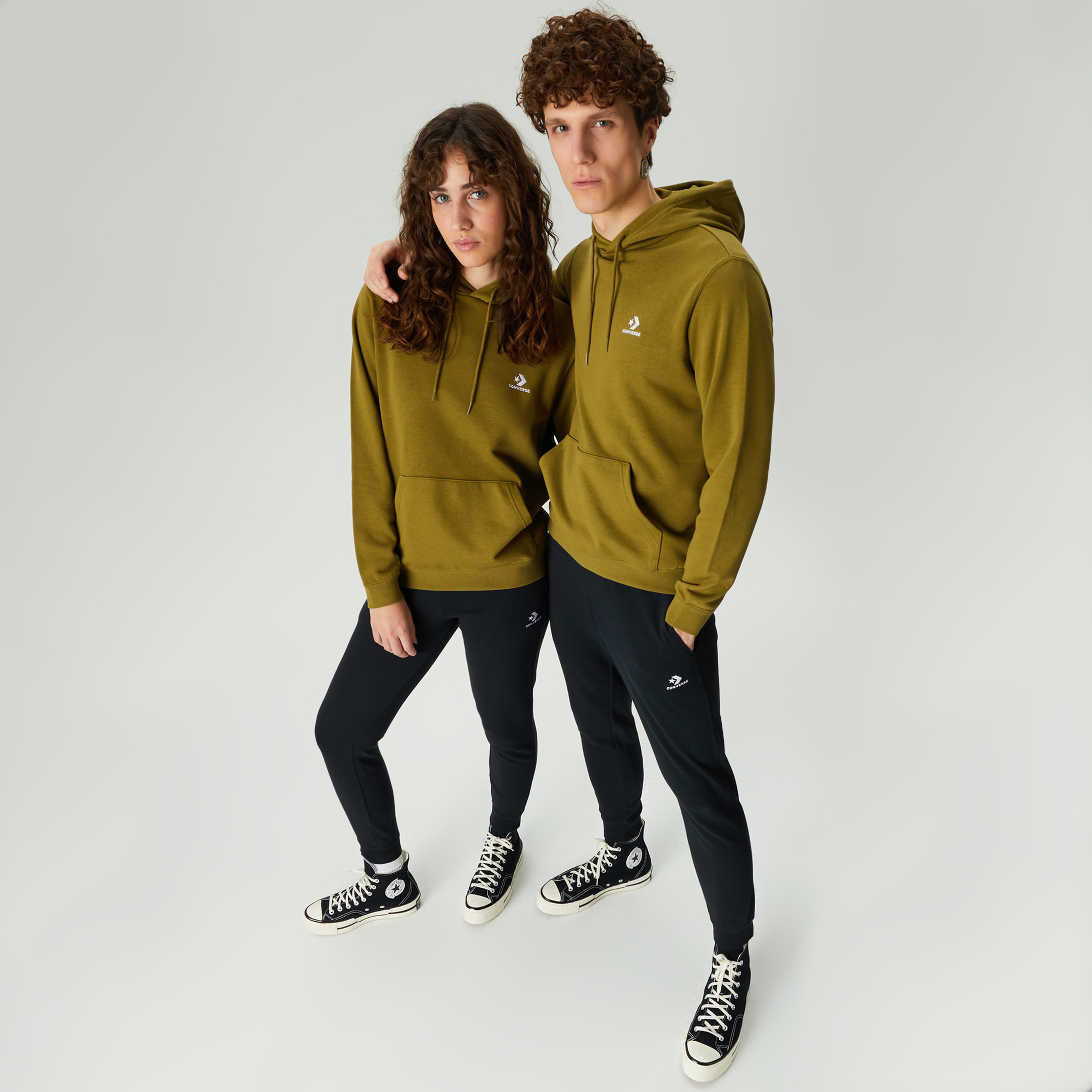 Converse Go-To Embroidered Star Chevron Unisex Haki Hoodie