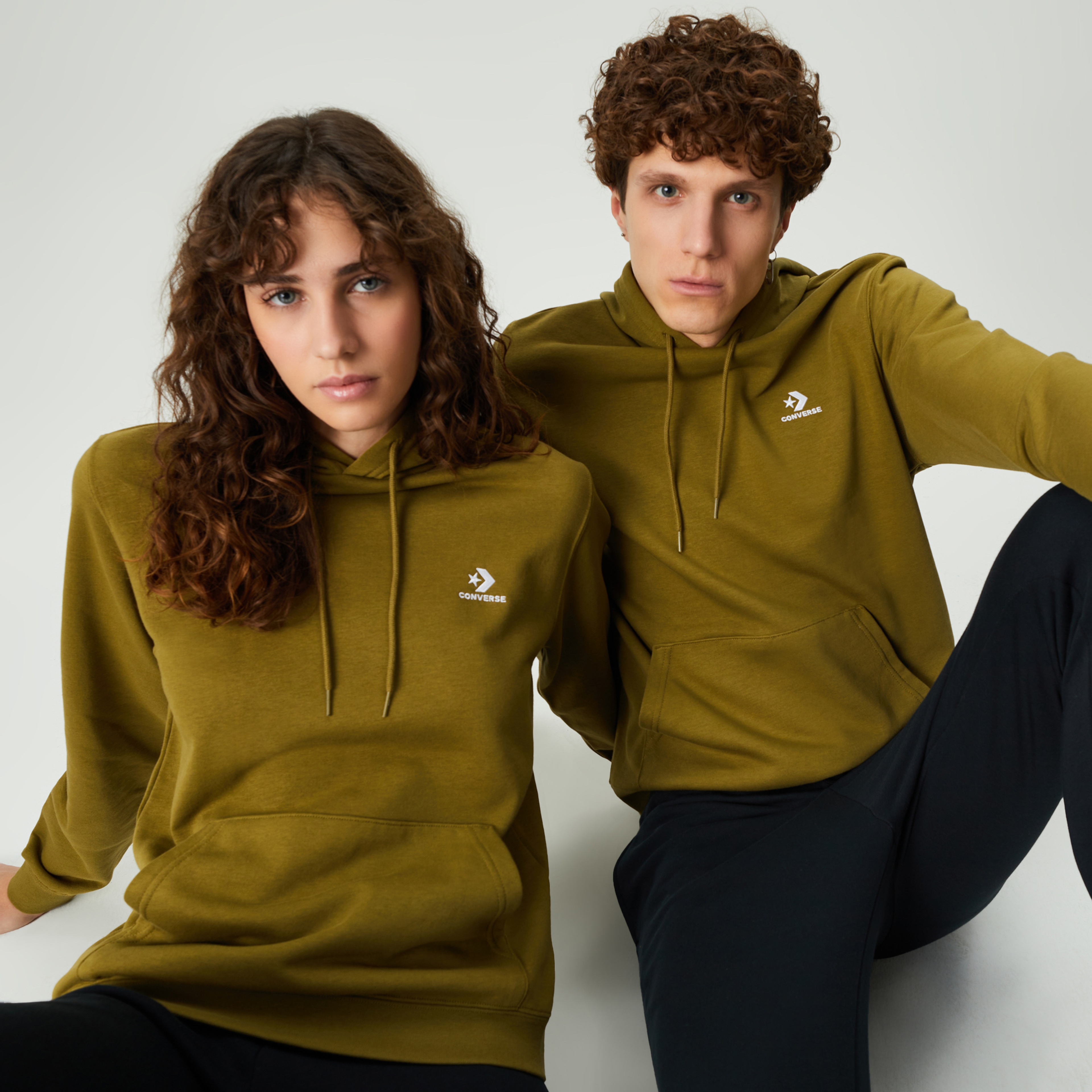 Converse Go-To Embroidered Star Chevron Unisex Haki Hoodie