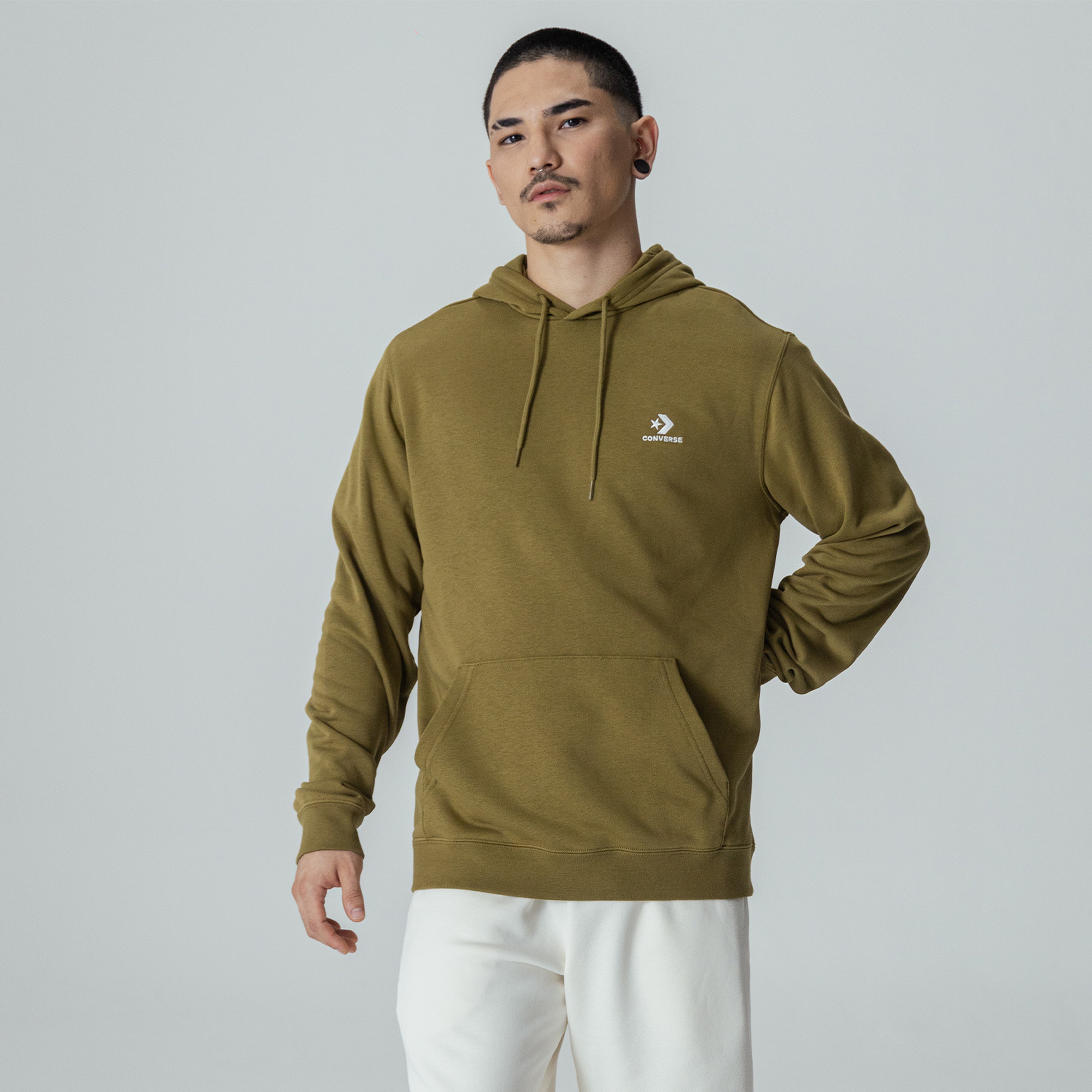 Converse Go-To Embroidered Star Chevron Unisex Haki Hoodie