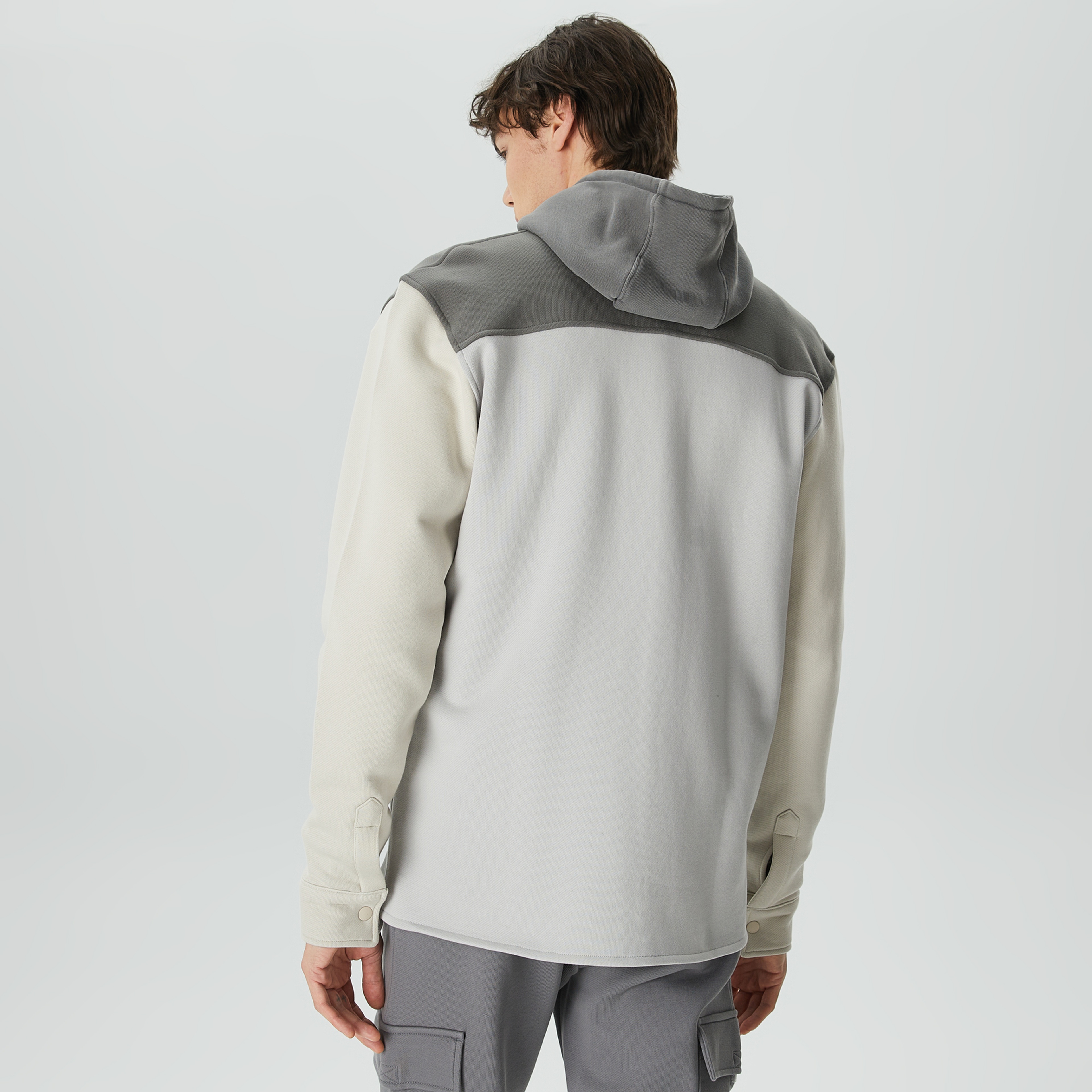 Lacoste House of SuperStep X Lacoste Erkek Gri/Bej Gömlek